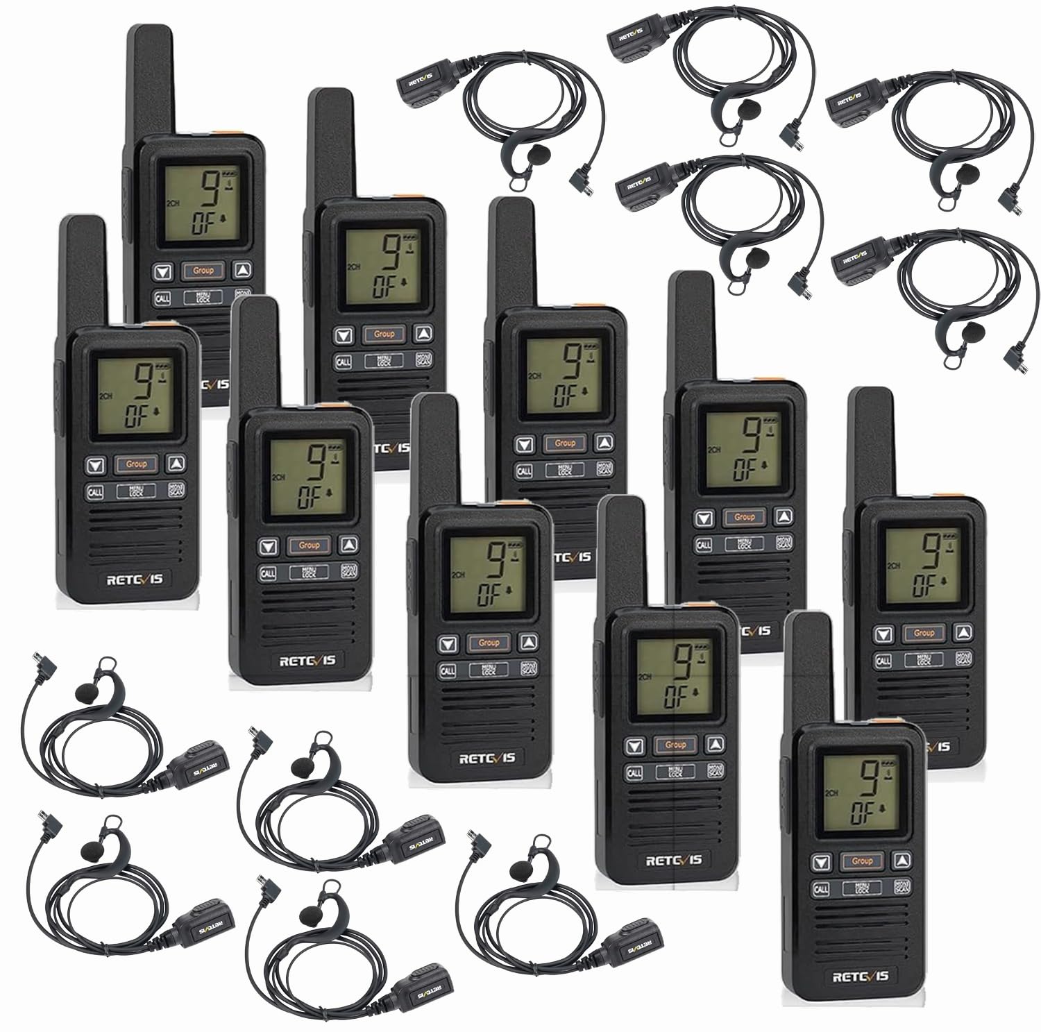 Retevis RB667 Walkie-Talkie Professionali PMR446 (10 Pezzi)