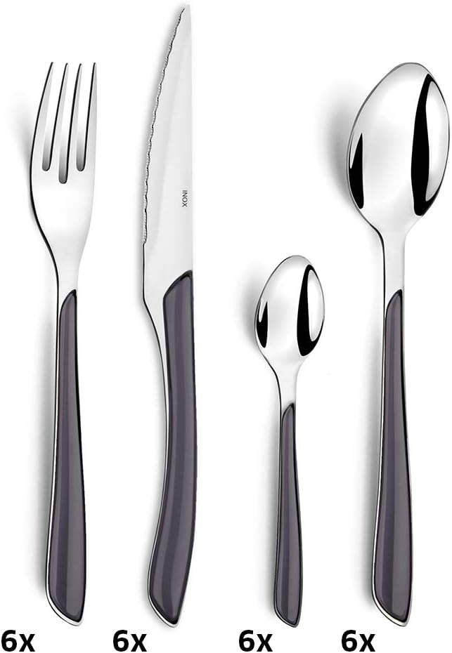 Set di Posate ECLAT Grigio 24 Pezzi - immagine 2