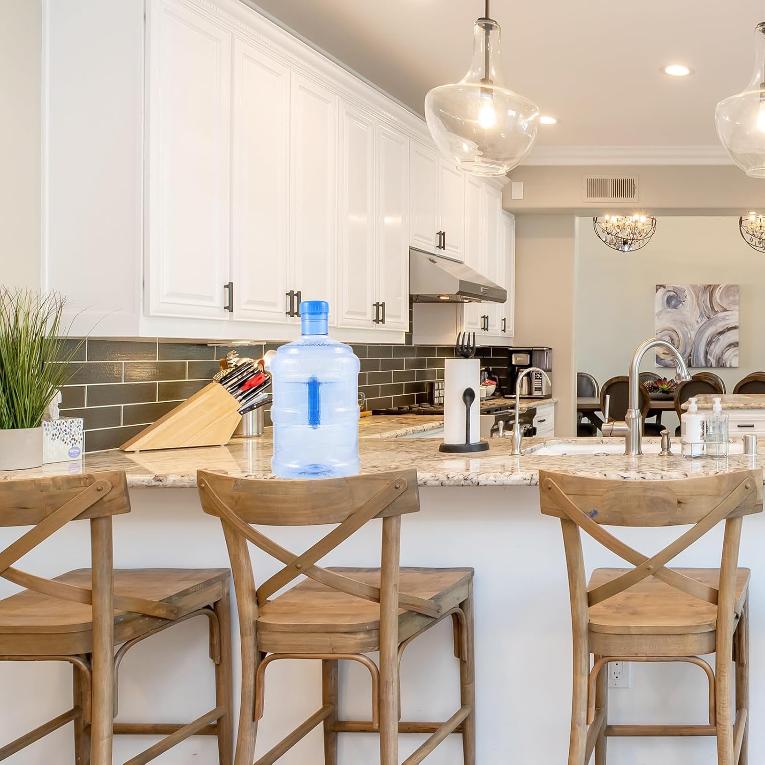 Wakauto Bottiglia d'Acqua Pura 5 Litri con Manico, Blu - immagine 4