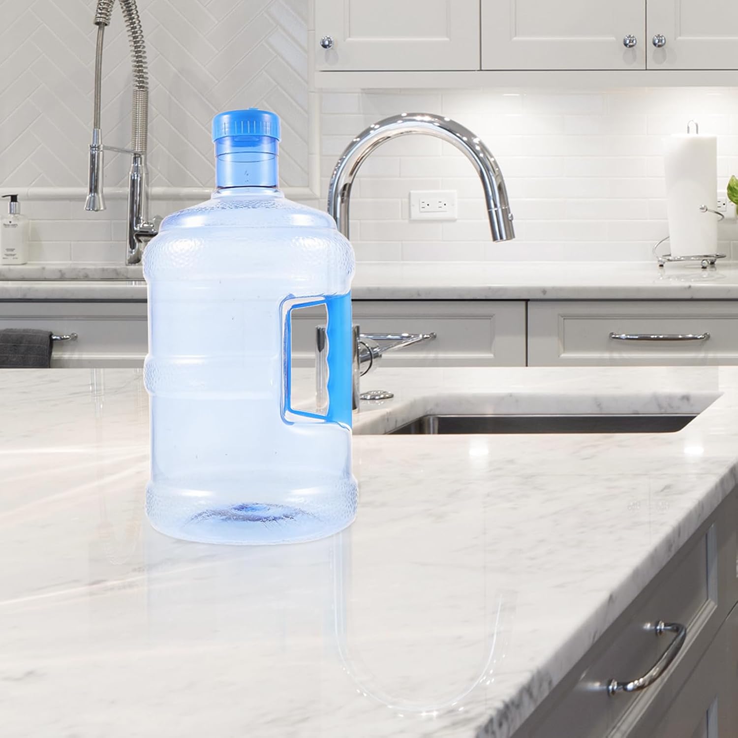 Wakauto Bottiglia d'Acqua Pura 5 Litri con Manico, Blu - immagine 5