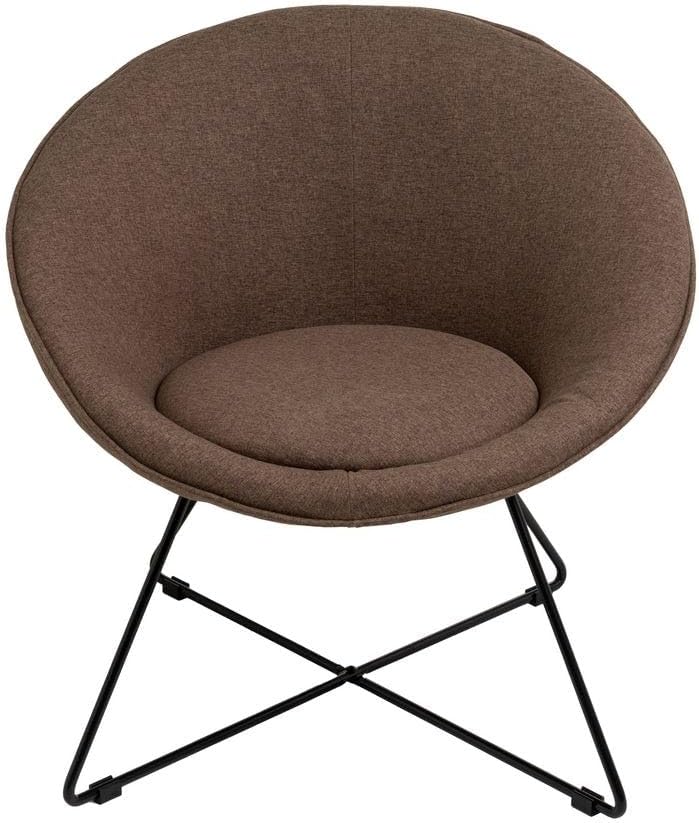 DRW Poltrona circolare in tessuto e metallo in marrone e nero - immagine 2