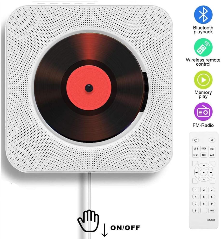 Lettore CD Portatile Bluetooth da Tavolo - Bianco - immagine 2