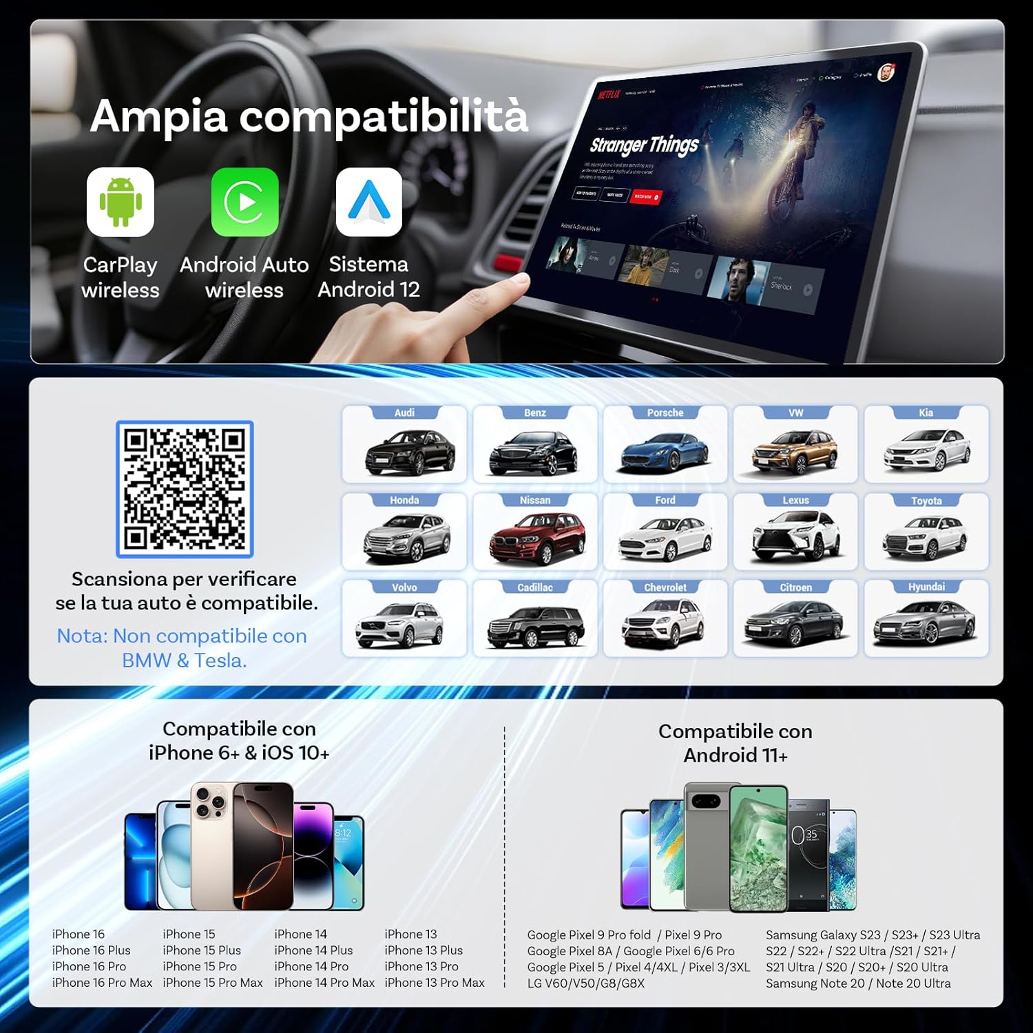 Ottocast Play2Video Ultra 2025 - CarPlay e Android Auto Wireless - immagine 5