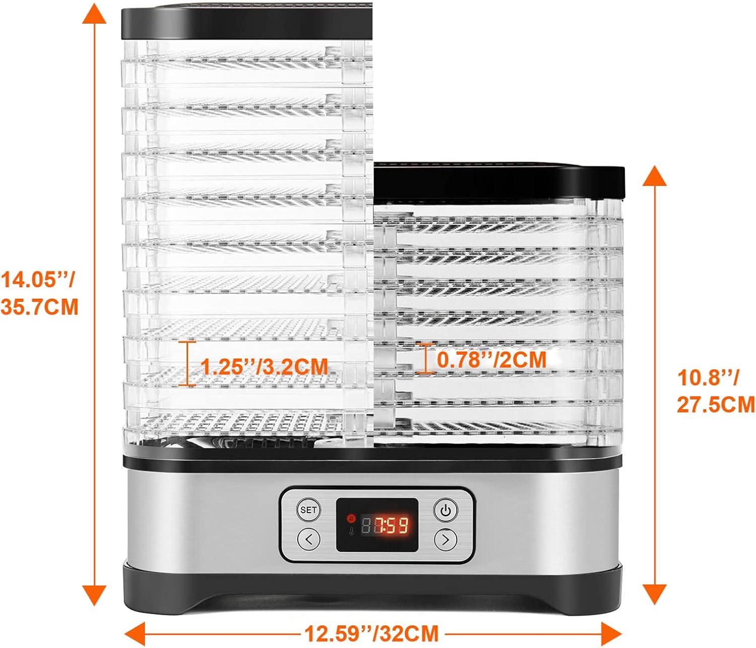 Essiccatore Alimentare 400W con Display LCD - immagine 6