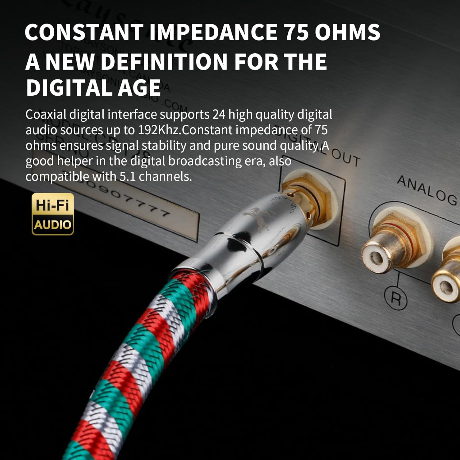 Impeto Audiofila Cavo Subwoofer Audio RCA 1m - immagine 4