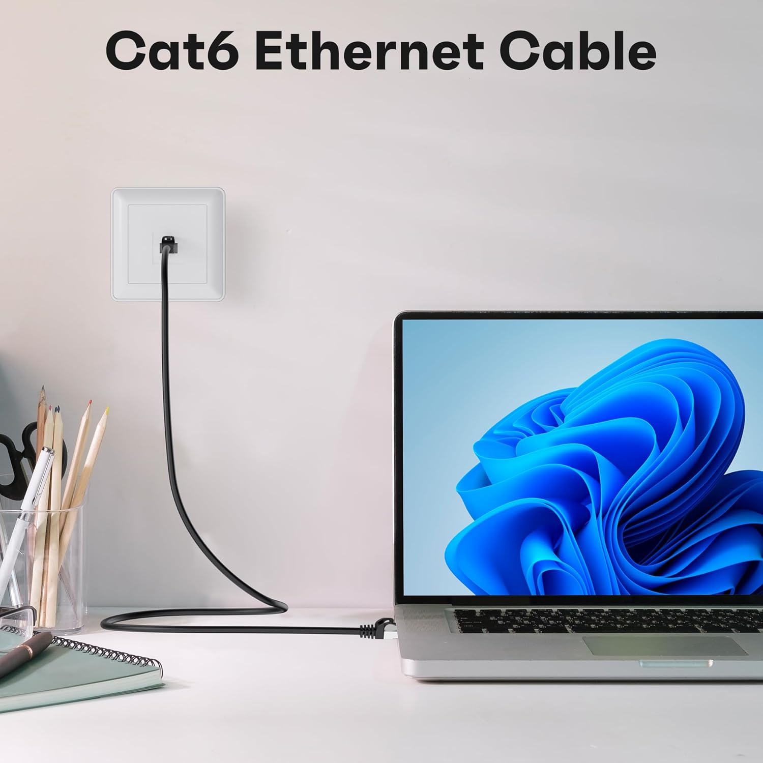 Cavo di Rete Cat 6A Ethernet 10 Gigabit 50 Metri, Nero - immagine 4