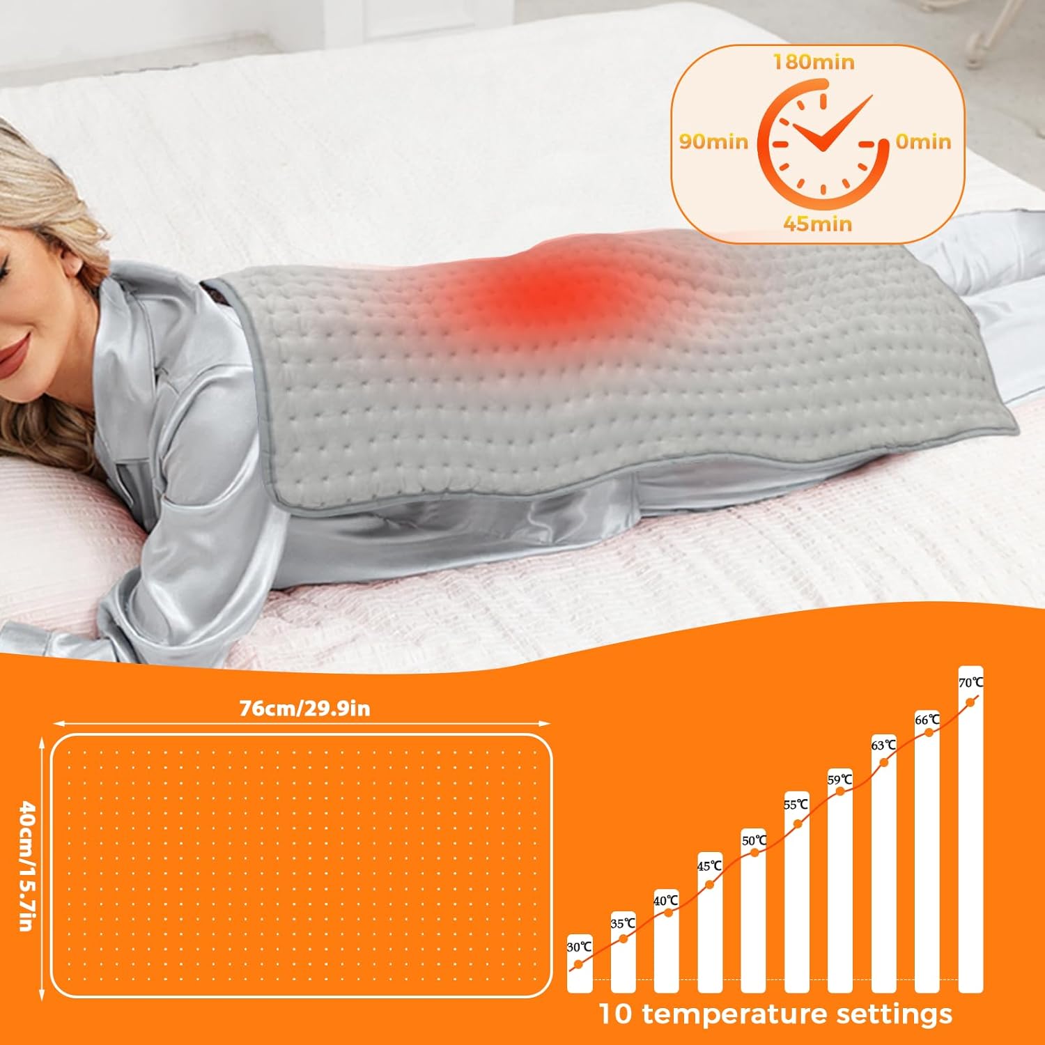 Termoforo Elettrico 40x76cm Scalda Sonno - immagine 2