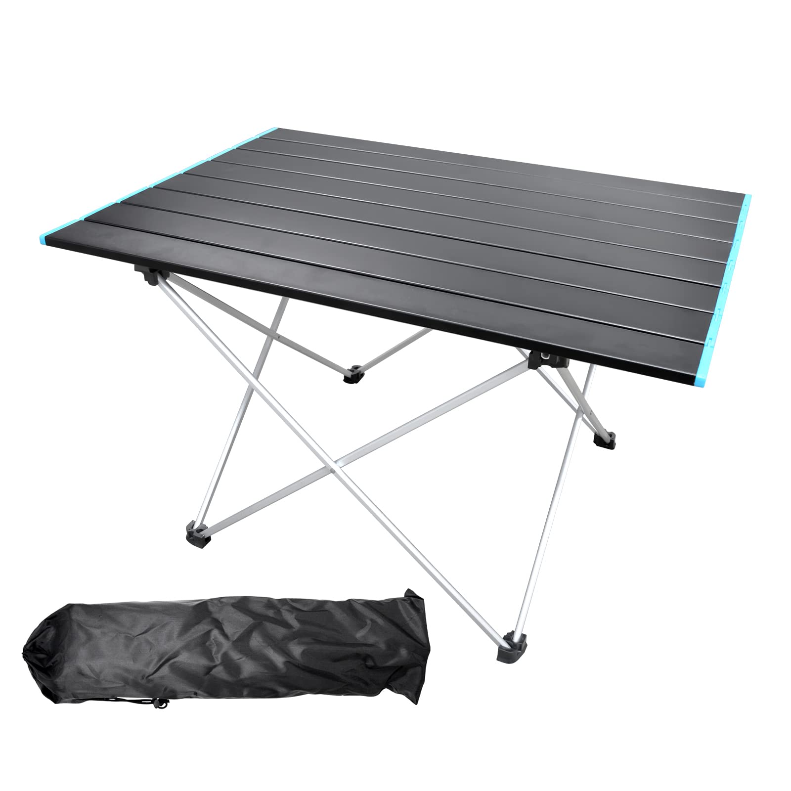 RIGIDON Camping Table, 68 x 46 cm Portatile Pieghevole Alluminio Campeggio Tavolo, Mini Piccolo Tavolino, Esterno Scrivanie Pieghevoli Per Campeggio Picnic Cortile Barbecue Spiaggia Terrazzo