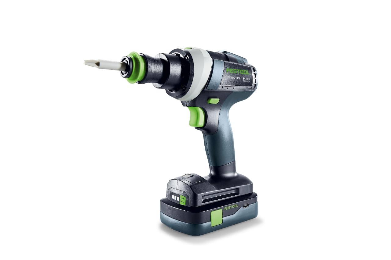 Festool Trapano avvitatore a batteria giocattolo TY-TPC, con batteria rimovibile (ricarica tramite USB-C), incl. 3 bit/trapano, CENTROTEC, con suono e luce originali, giocattolo per bambini dai 3 anni