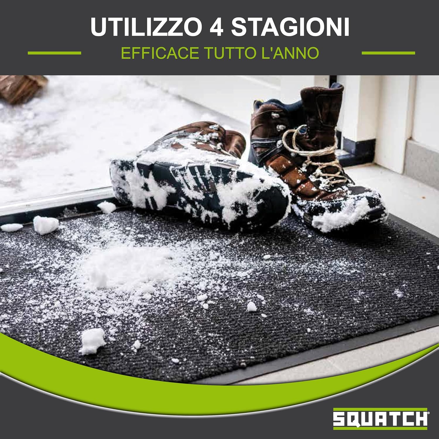 Squatch® Tappeto d'Ingresso Interno 80x120cm, Antracite - immagine 6