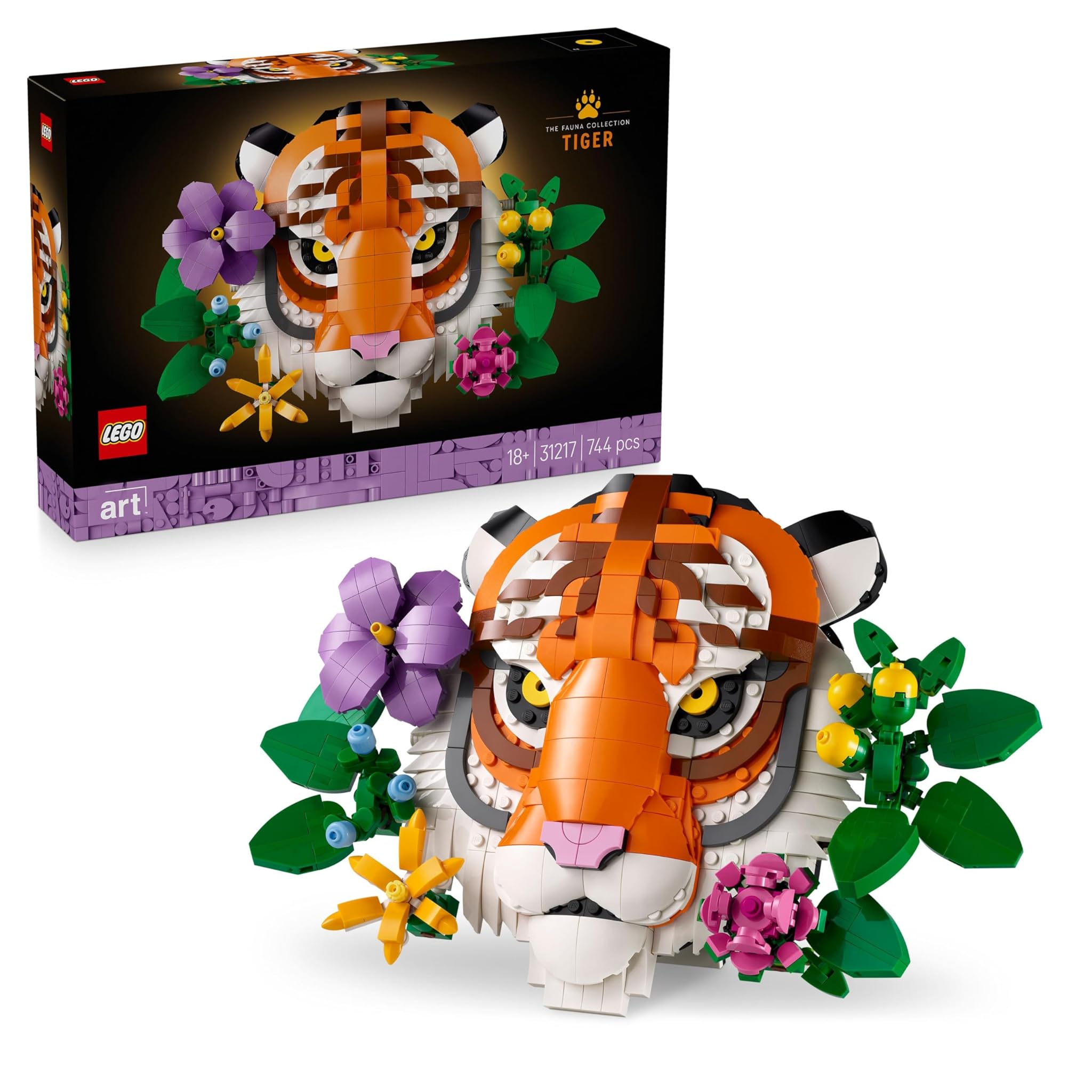 Lego Art Collezione Animali - Tigre 3D con Fiori