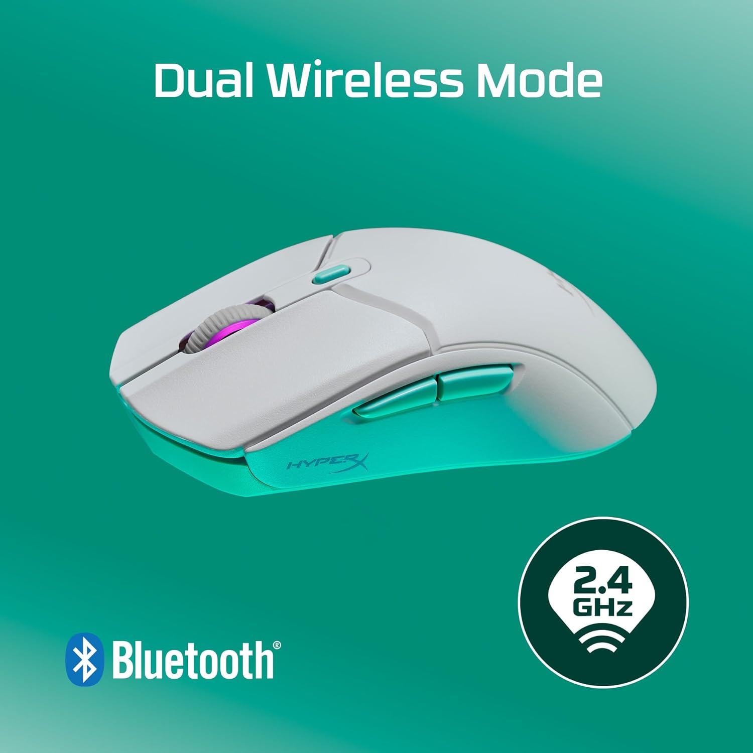 Hyperx Pulsefire Haste 2 Core - Mouse Gaming Wireless RGB, Bianco - immagine 2