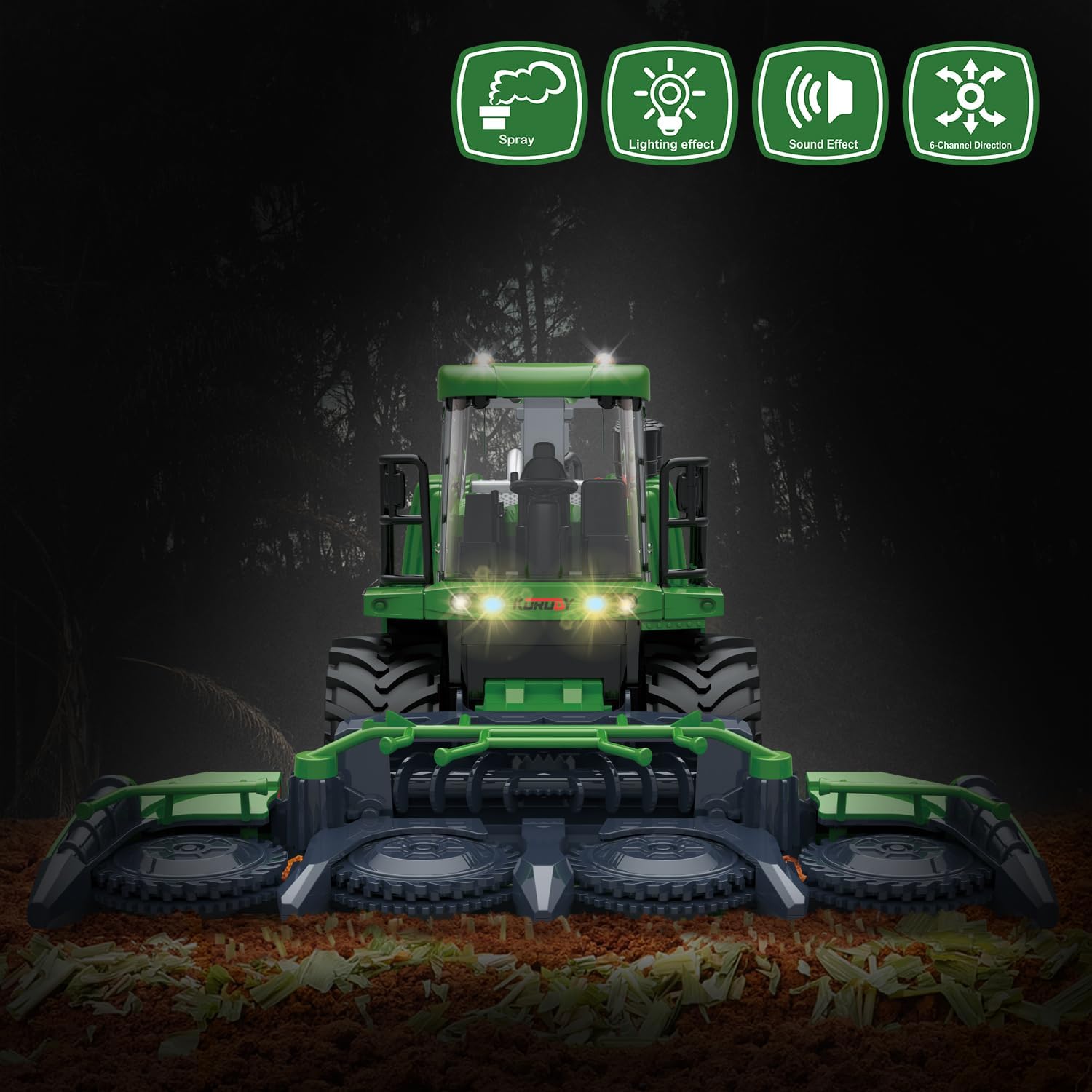 PENGBU RC Mietitrebbia Giocattolo con Luci e Suoni - immagine 2