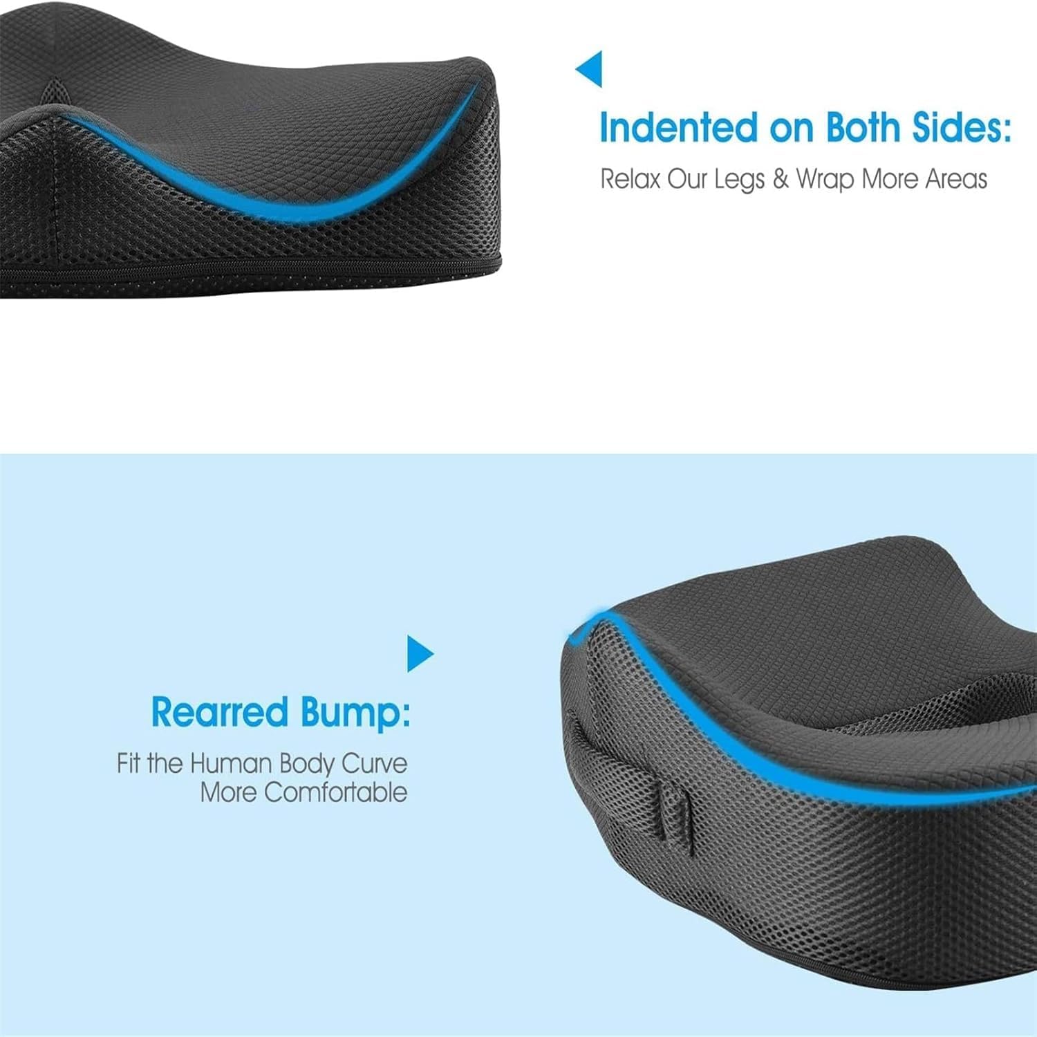 Feagar Cuscino Ergonomico in Memory Foam, Nero - immagine 7