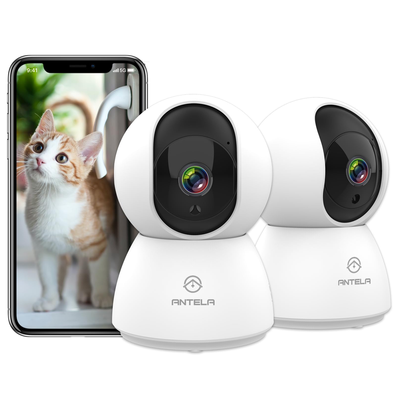Antela Telecamera Wifi Interno 1080P (2 Pezzi)