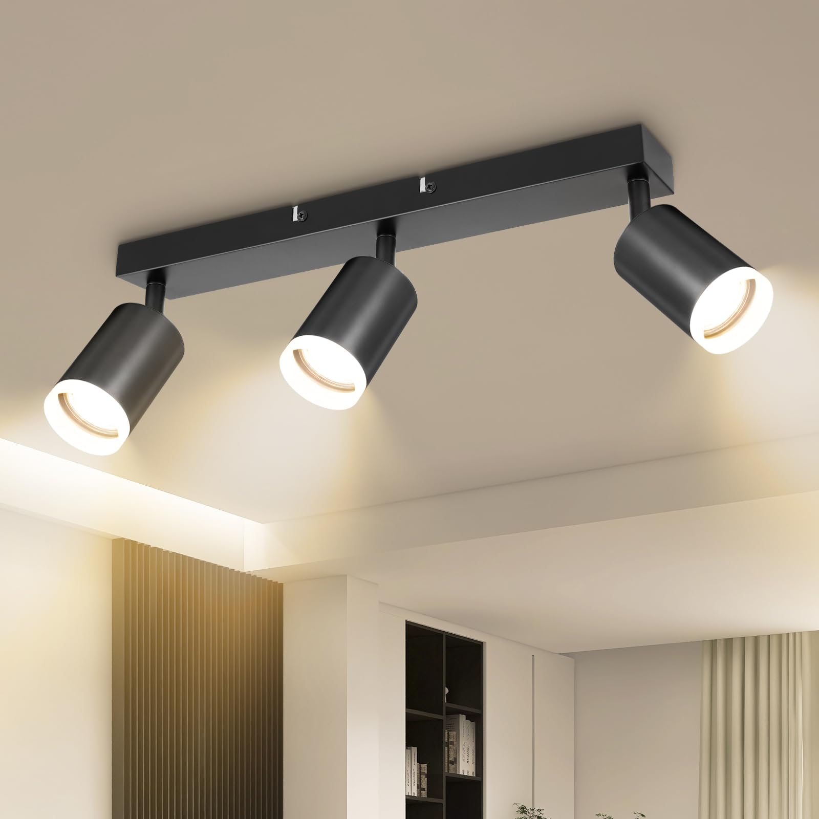 Dehobo Faretti LED da Soffitto Orientabili, 3 Luci GU10 Nero