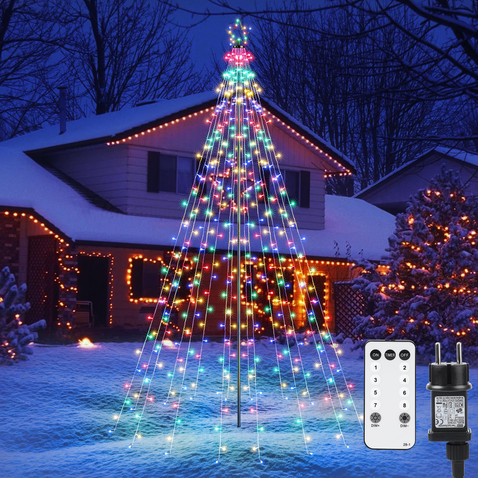 Joomer 274 LED Luci Albero di Natale con Anello e Stelle