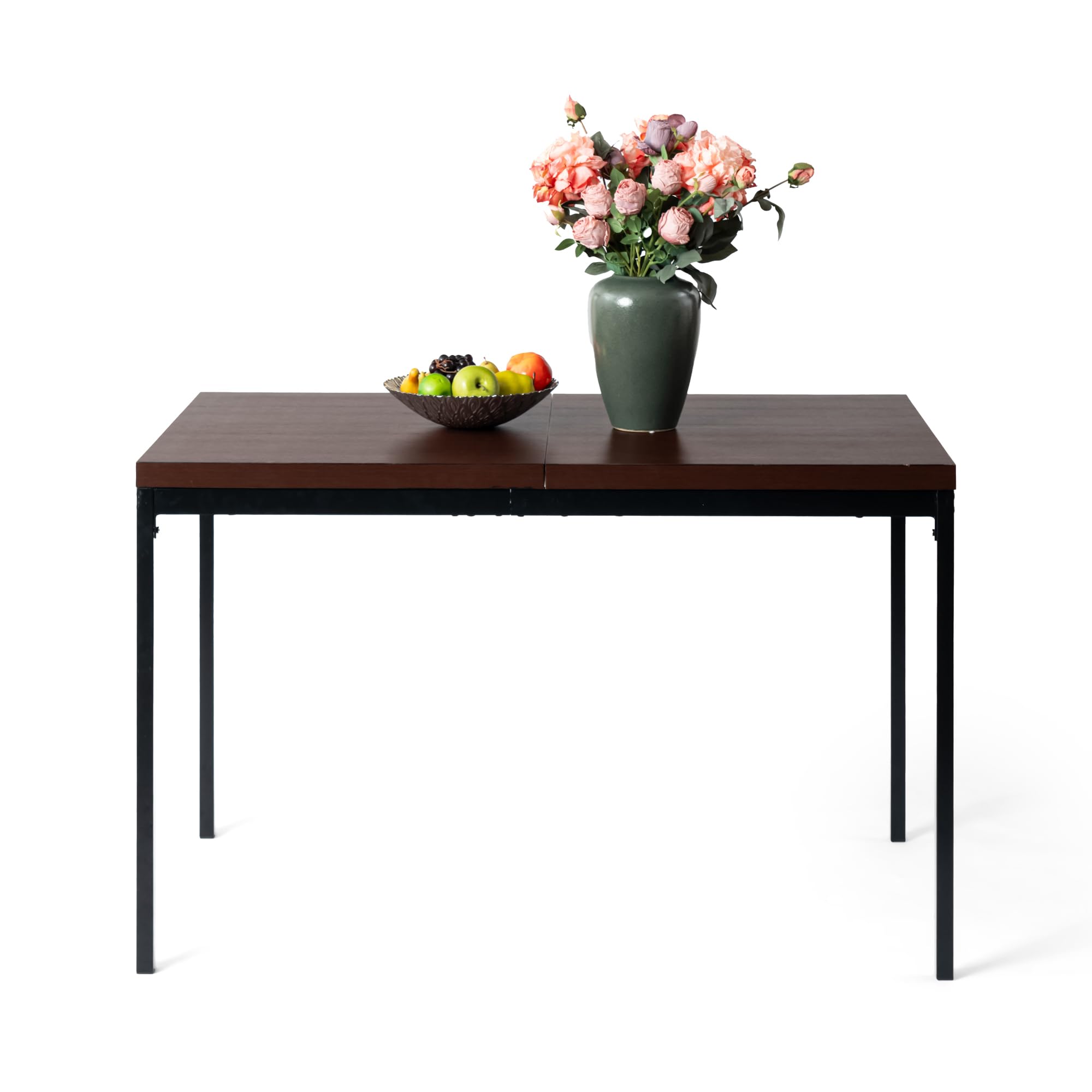 Furniturer Tavolo da Pranzo Rettangolare Espresso 120cm
