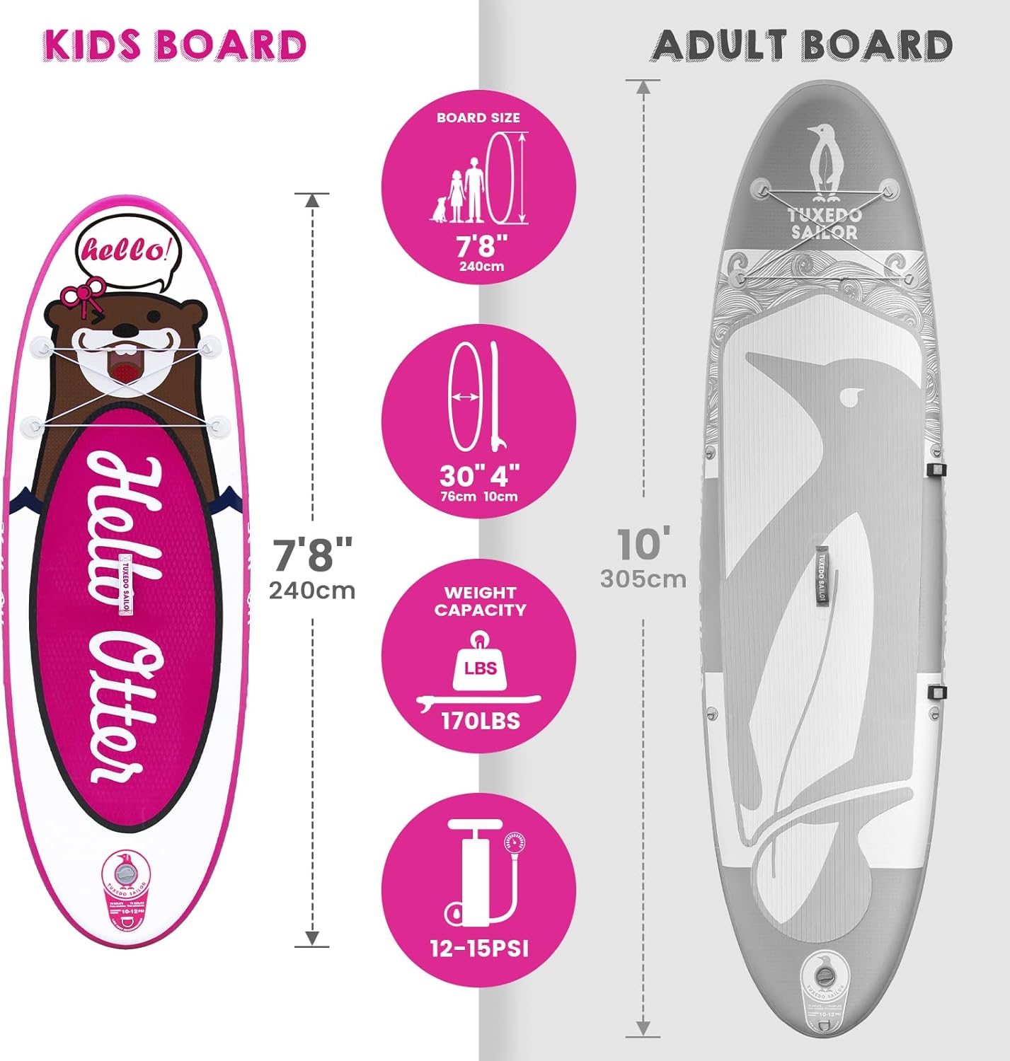 Tuxedo Sailor Stand Up Paddle Board Gonfiabile - immagine 2