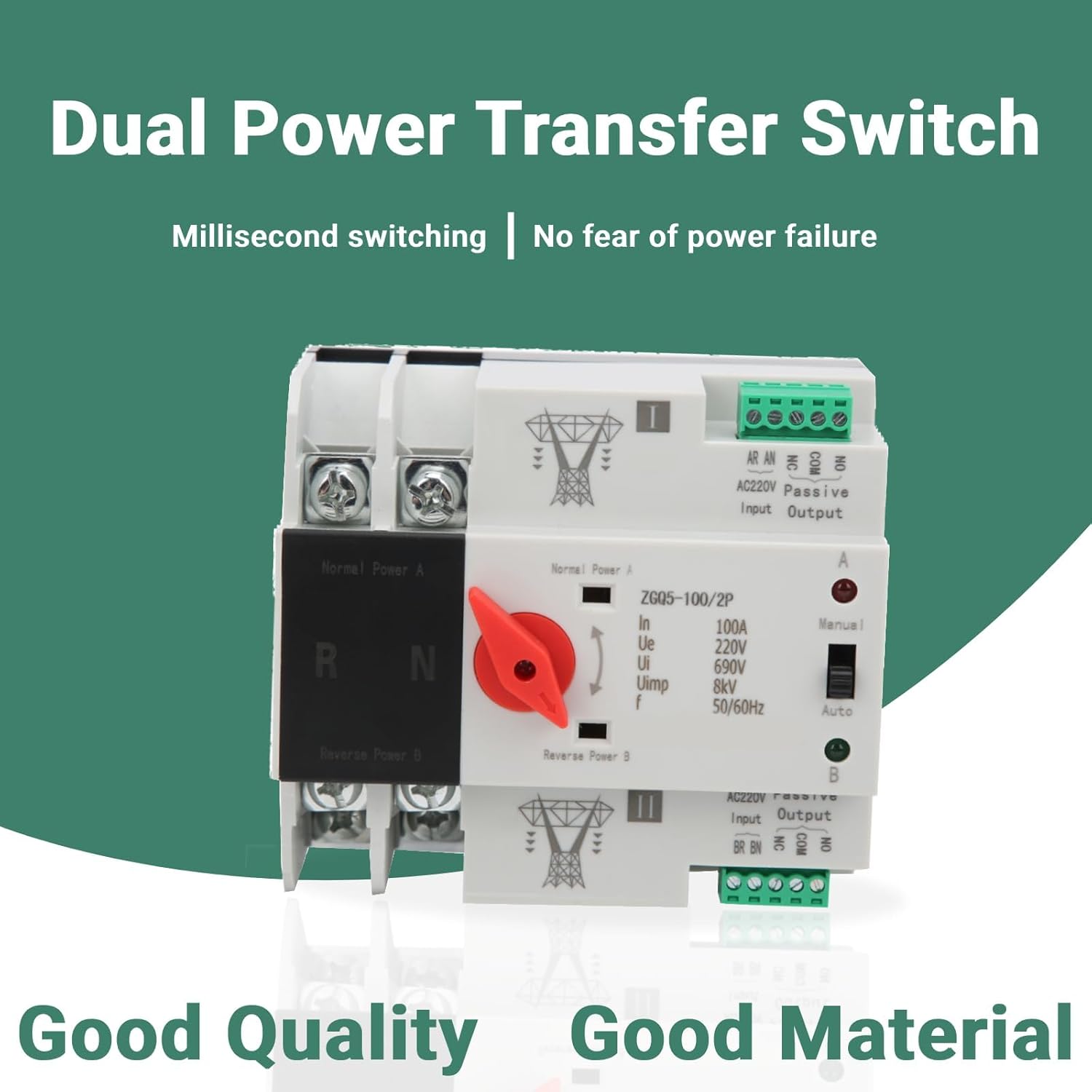 Interruttore di Trasferimento Automatico ZGQ5-100/2P - immagine 2