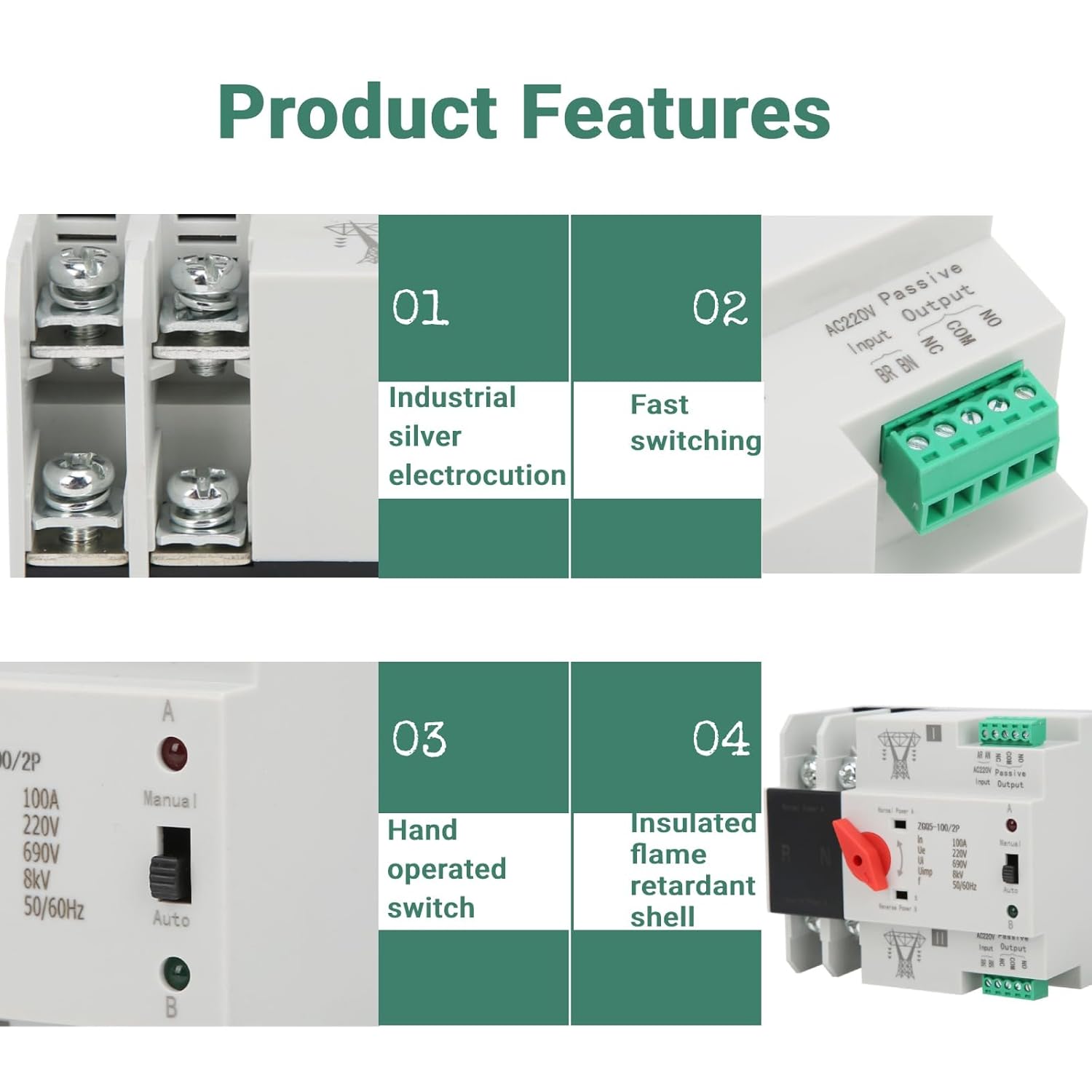 Interruttore di Trasferimento Automatico ZGQ5-100/2P - immagine 5
