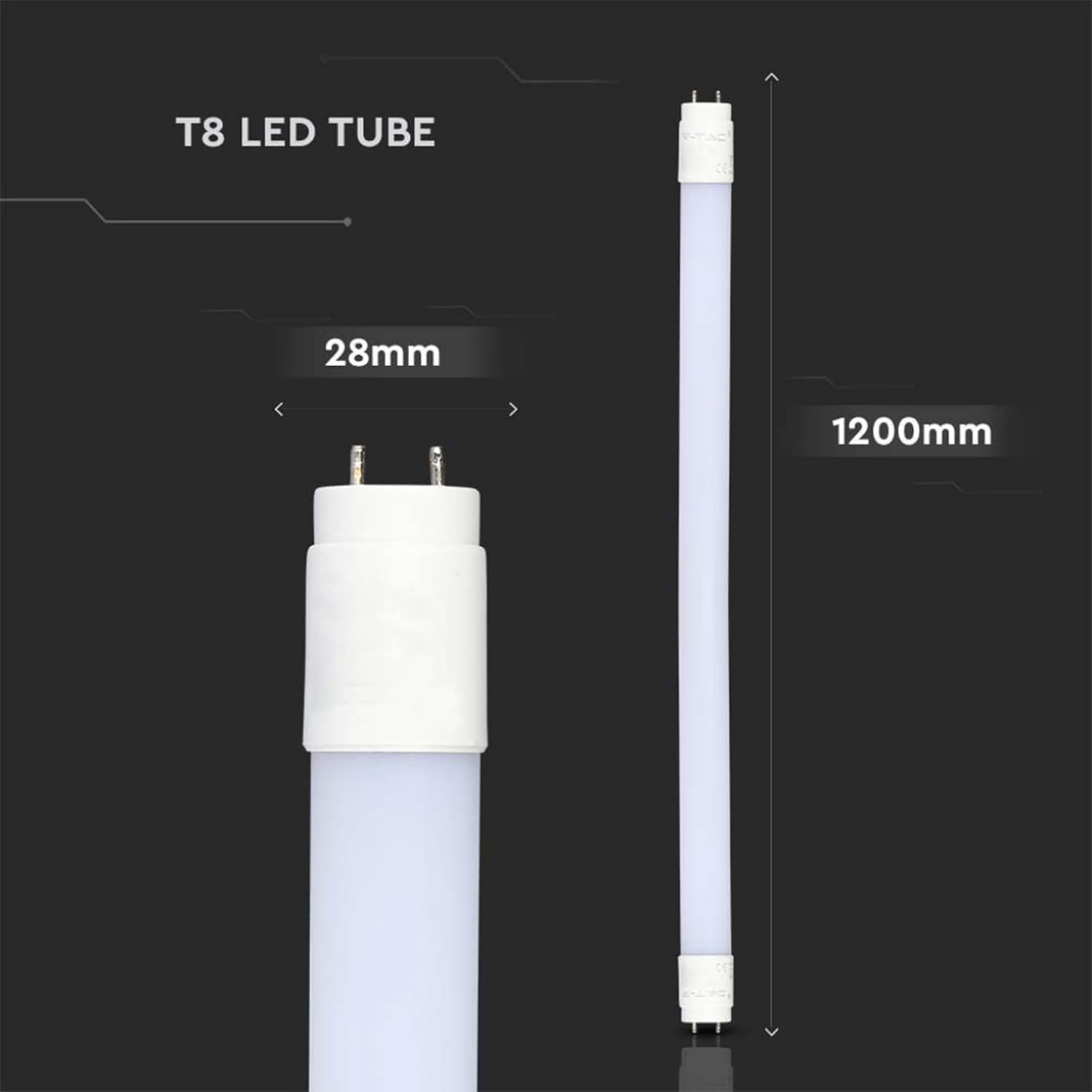 V-tac 25 Tubi LED 120 CM G13 18W 6500K - immagine 3