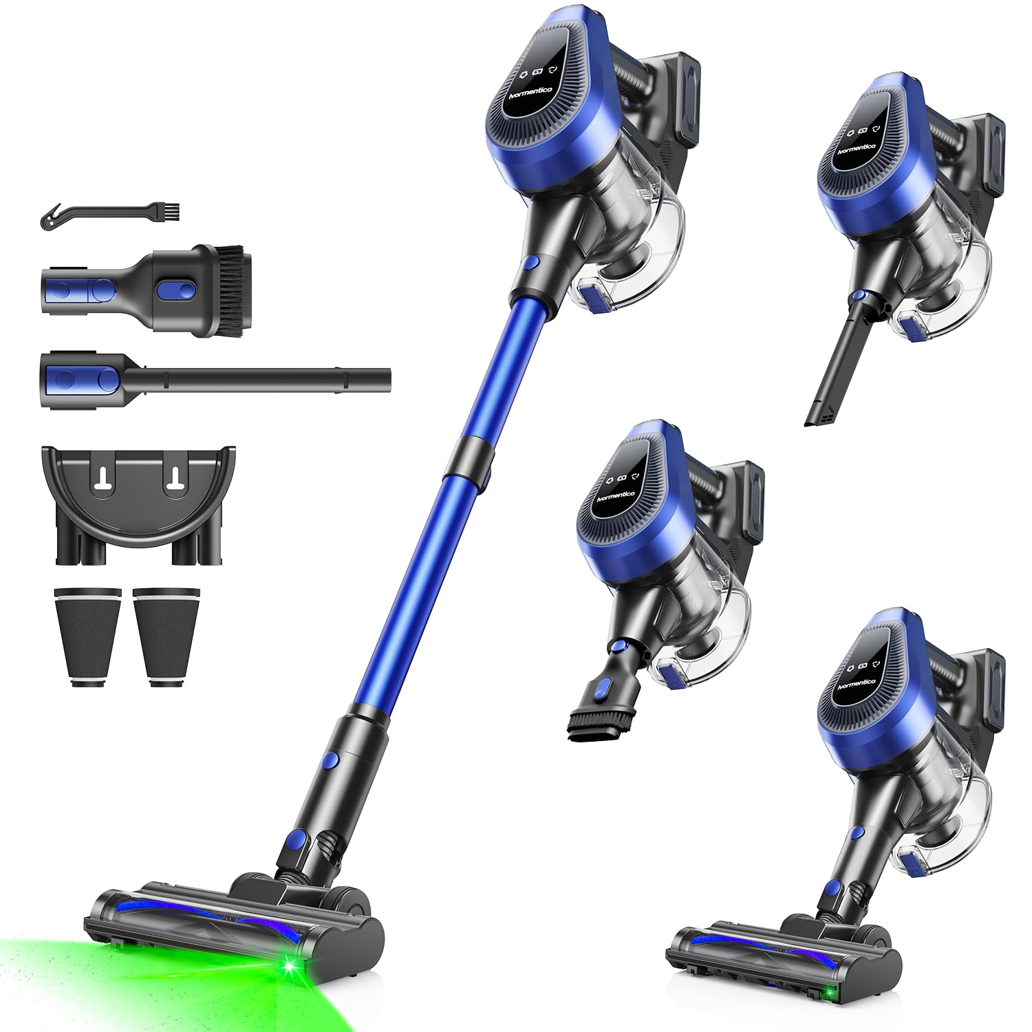 Aspirapolvere Senza Fili 450W - Scopa Elettrica 50min, Blu