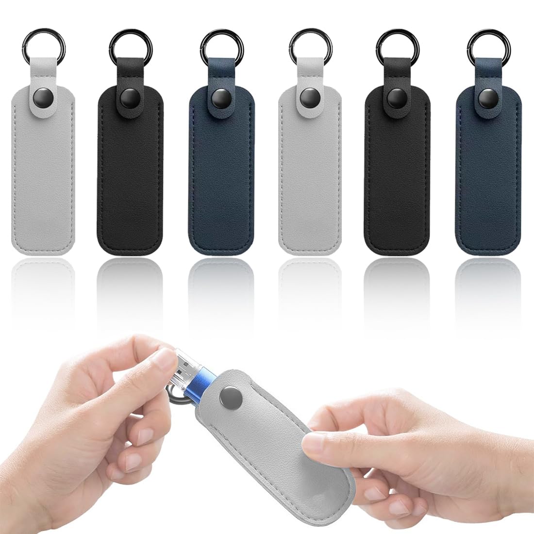 6 Pezzi Custodia Portachiavi per Flash Drive USB