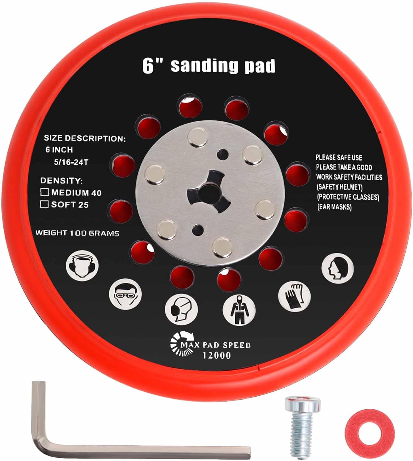 Platorello Abrasivo Poweka 150mm Multihole con Hook & Loop - immagine 1