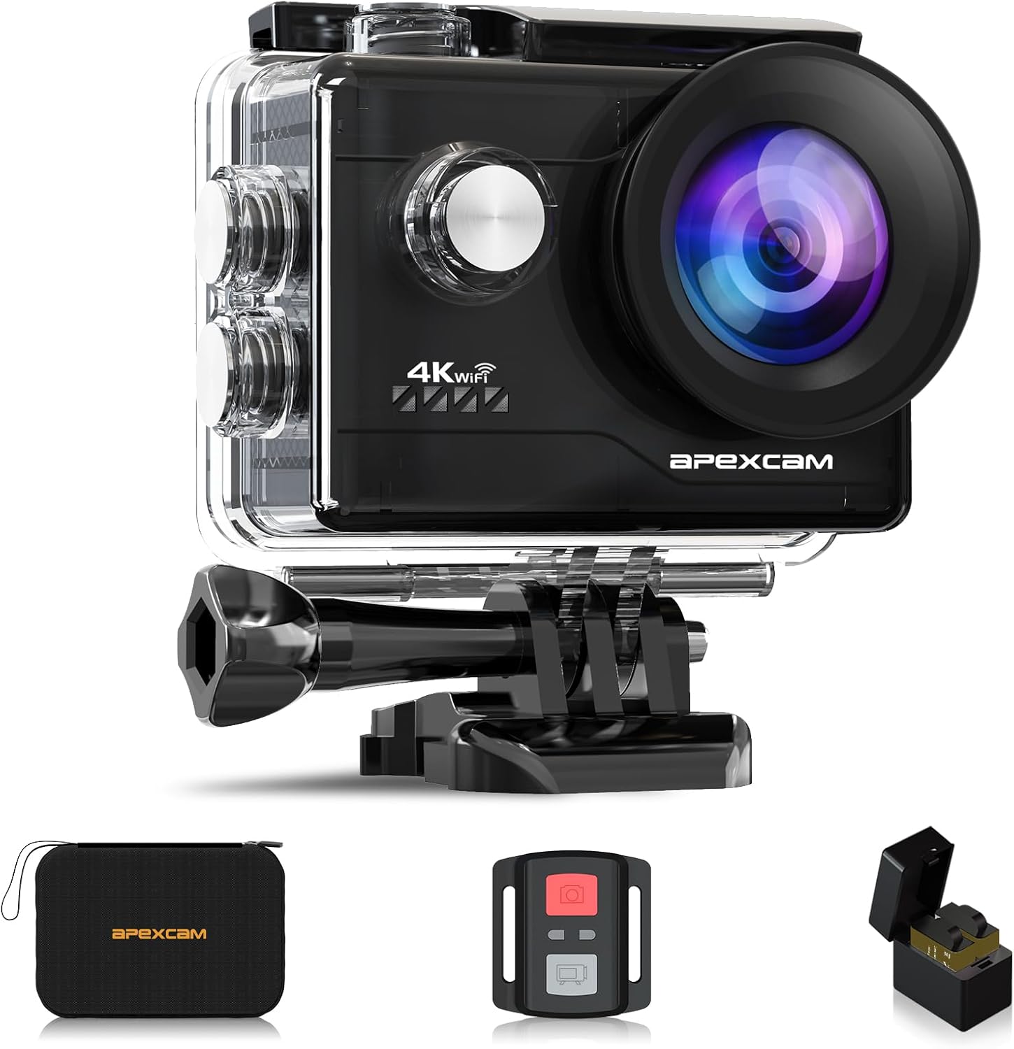Apexcam 4K WiFi 20MP Action Cam Impermeabile 40M - immagine 1