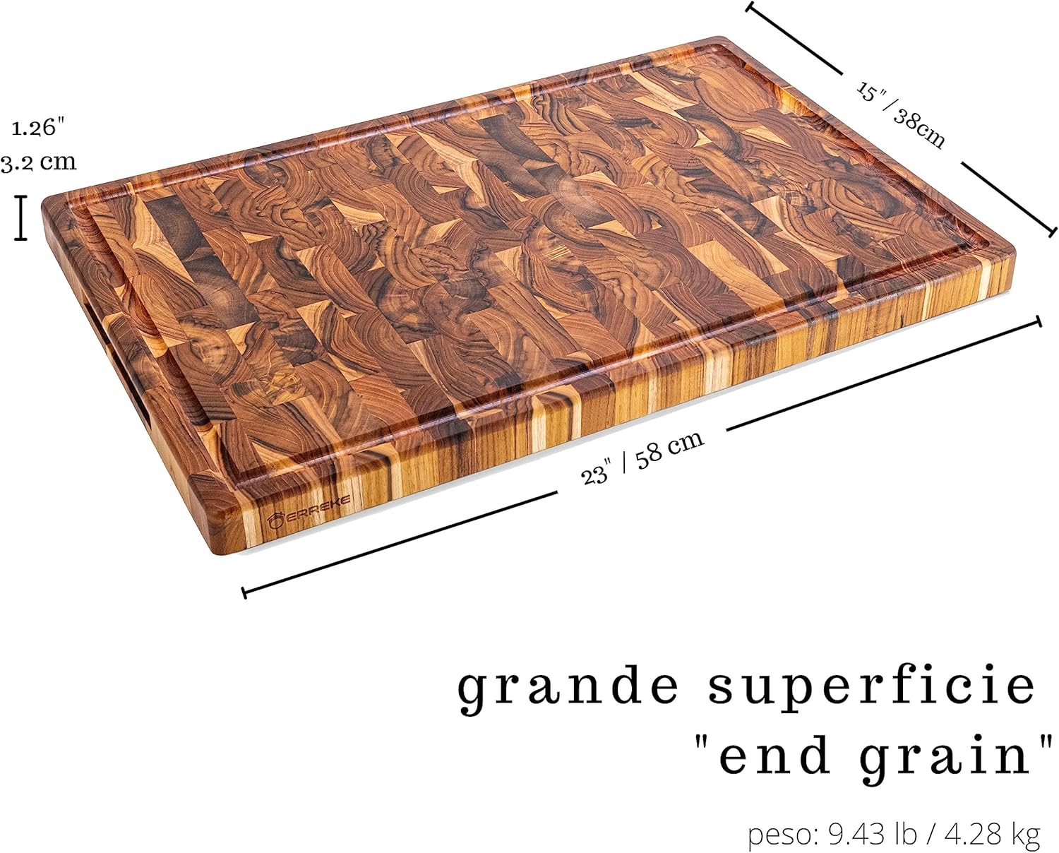 Erreke Tagliere da Cucina in Legno Teak End Grain - immagine 2