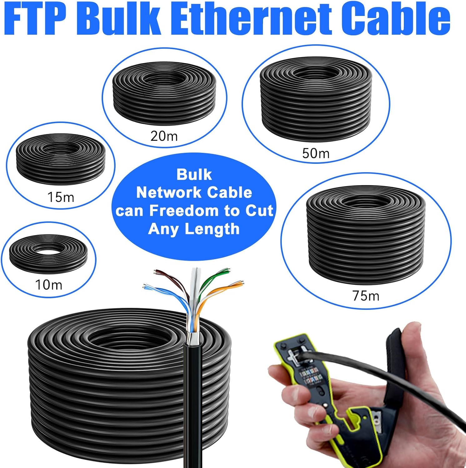 Cavo Ethernet Cat 6 Schermato 100m Bulk Cable - immagine 2