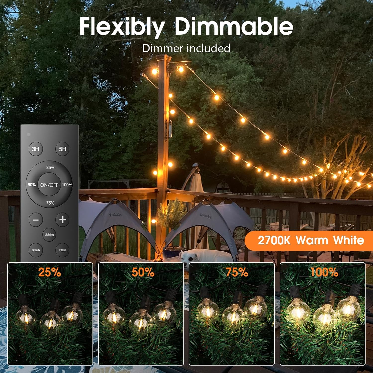 Toipwen Catena Luminosa Esterno Dimmerabile 30M - immagine 2