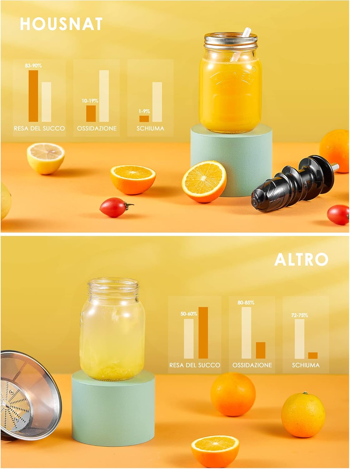 Housnat Estrattore di Succo a Freddo con Ricettario - immagine 2