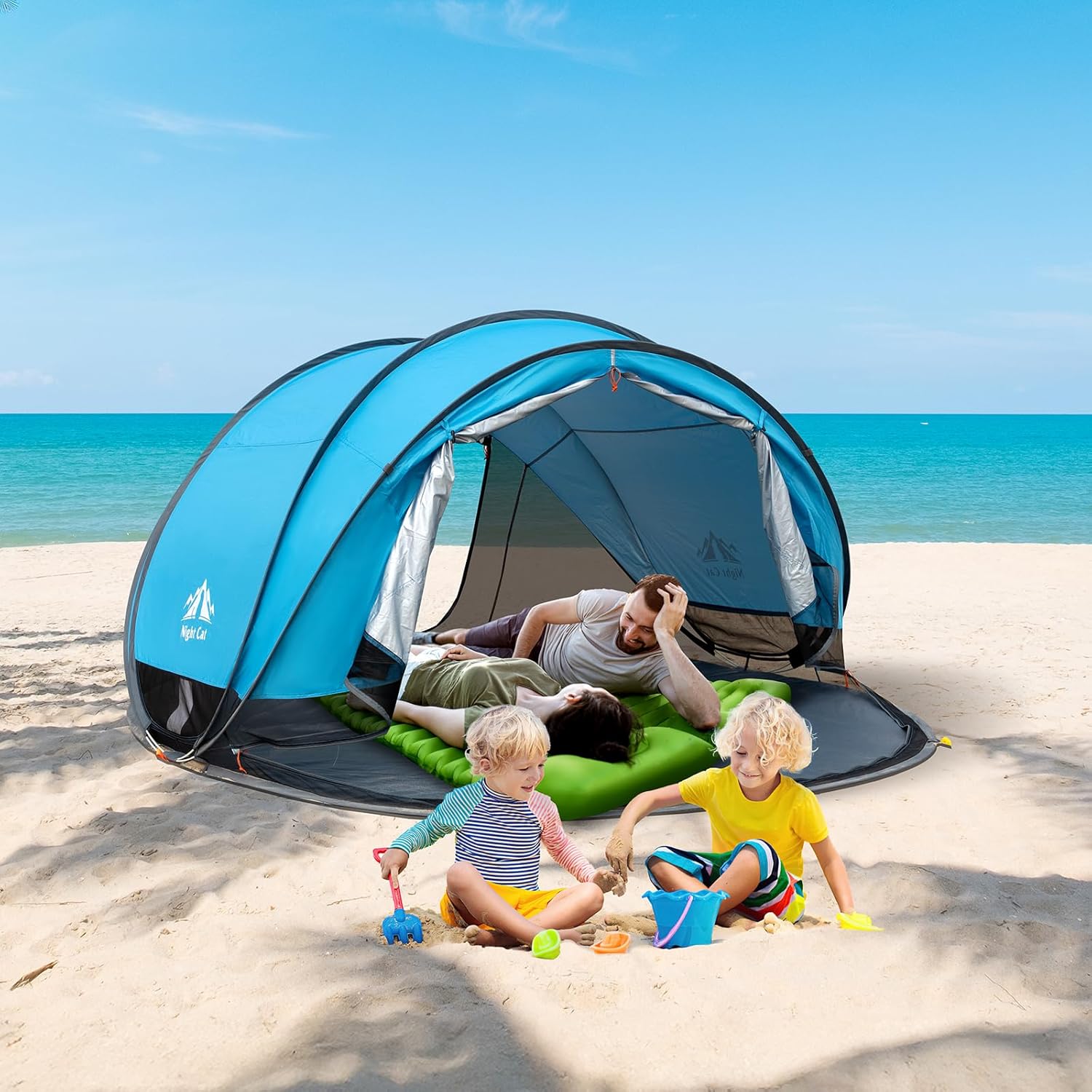 Night Cat Tenda da Spiaggia Pop Up 3-4 Persone - immagine 2
