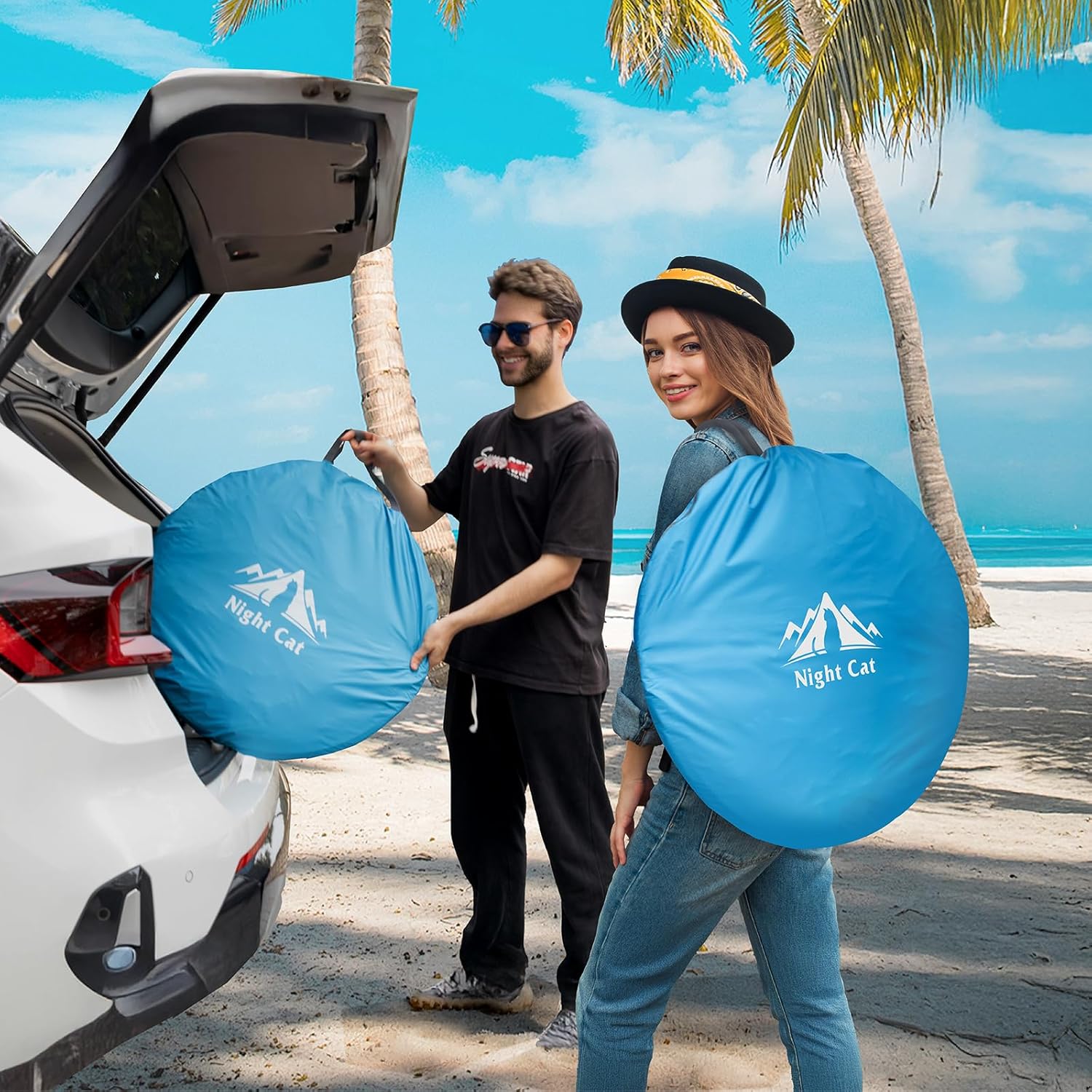 Night Cat Tenda da Spiaggia Pop Up 3-4 Persone - immagine 3