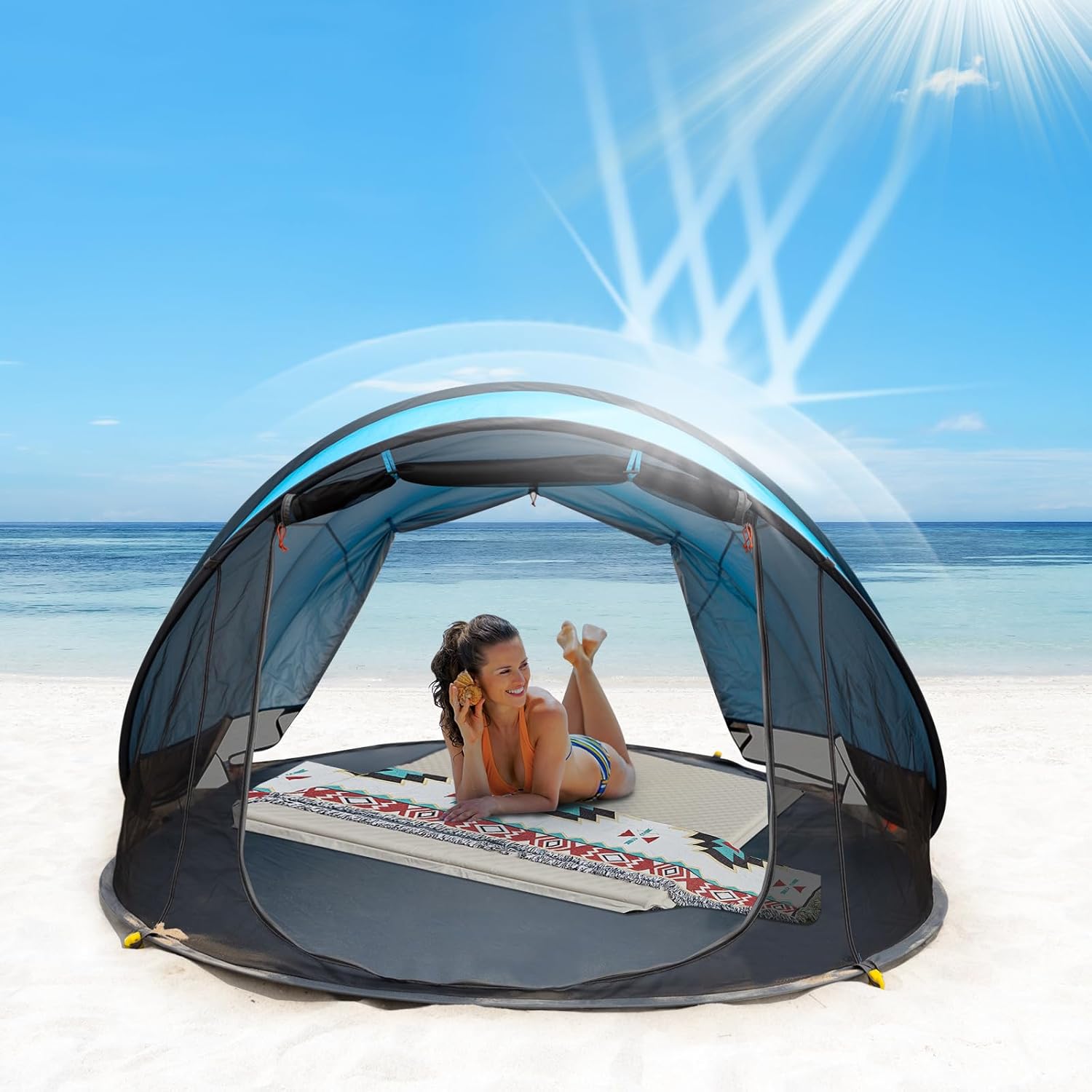 Night Cat Tenda da Spiaggia Pop Up 3-4 Persone - immagine 4