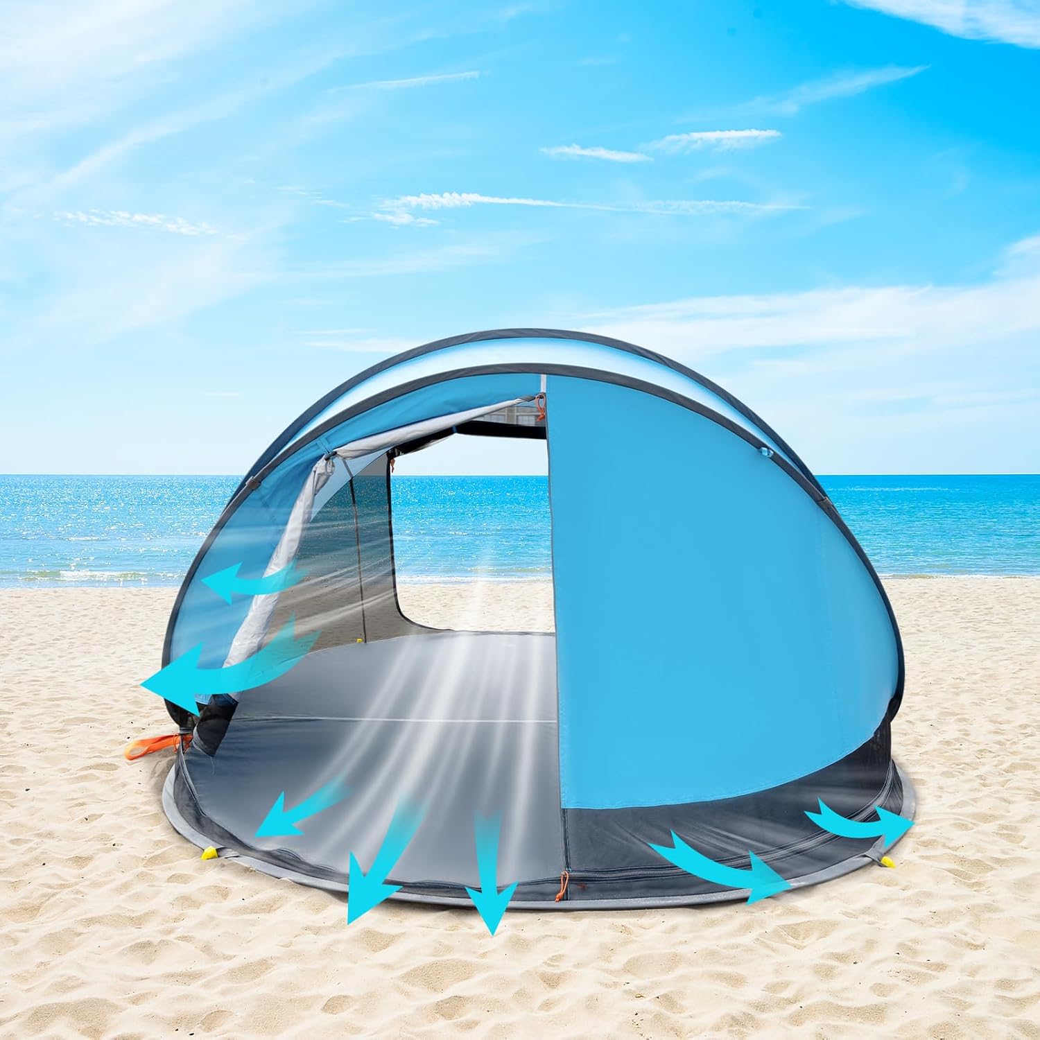 Night Cat Tenda da Spiaggia Pop Up 3-4 Persone - immagine 5