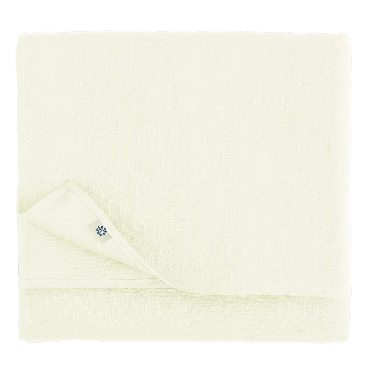 Linen & Cotton Tovaglia da Tavola 12 Posti in Lino, Bianco