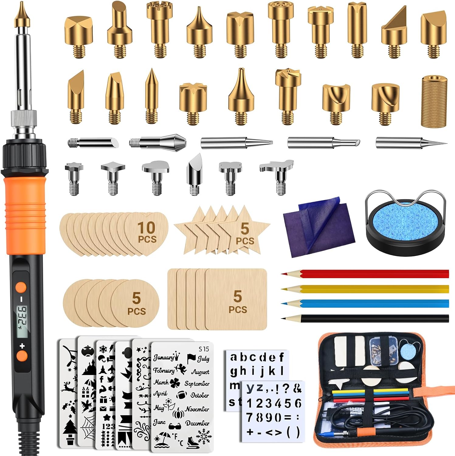 Kit Saldatore Portatile Pirografia 100W, 52 Pezzi - immagine 1