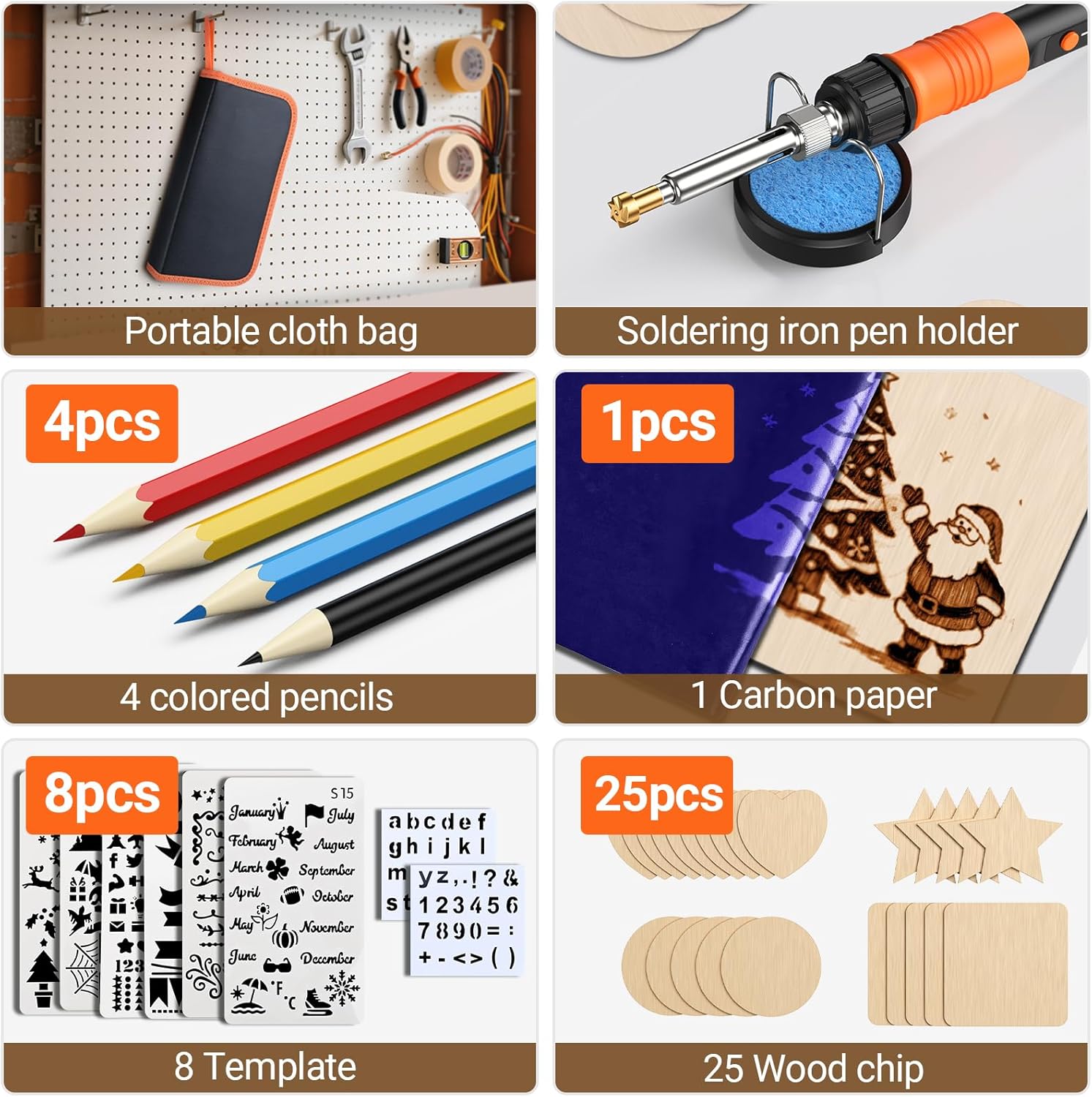 Kit Saldatore Portatile Pirografia 100W, 52 Pezzi - immagine 3