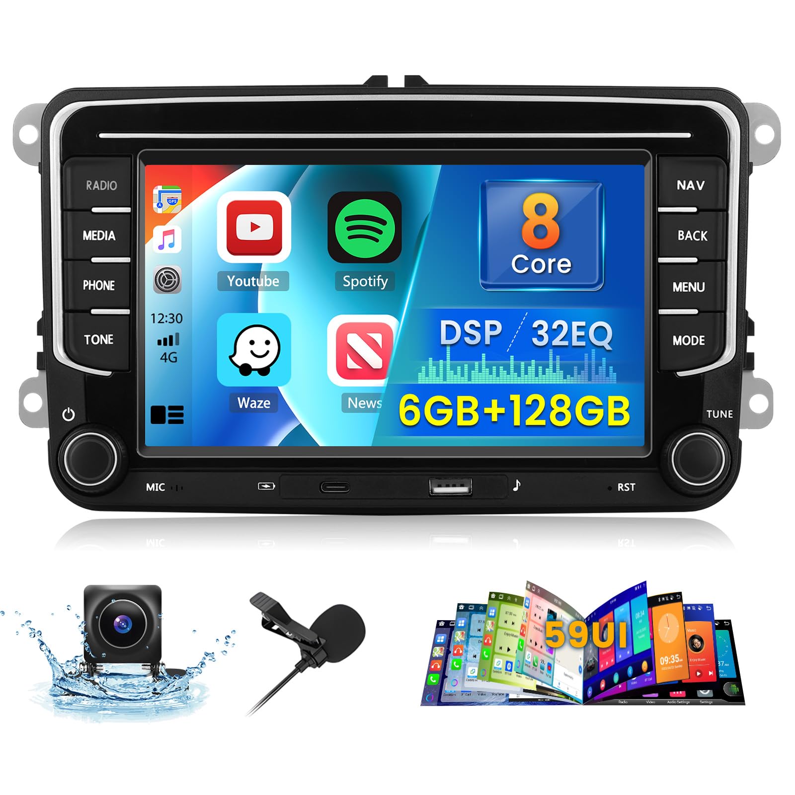 Inefala Autoradio 7" per VW Golf Passat Tiguan Skoda Seat