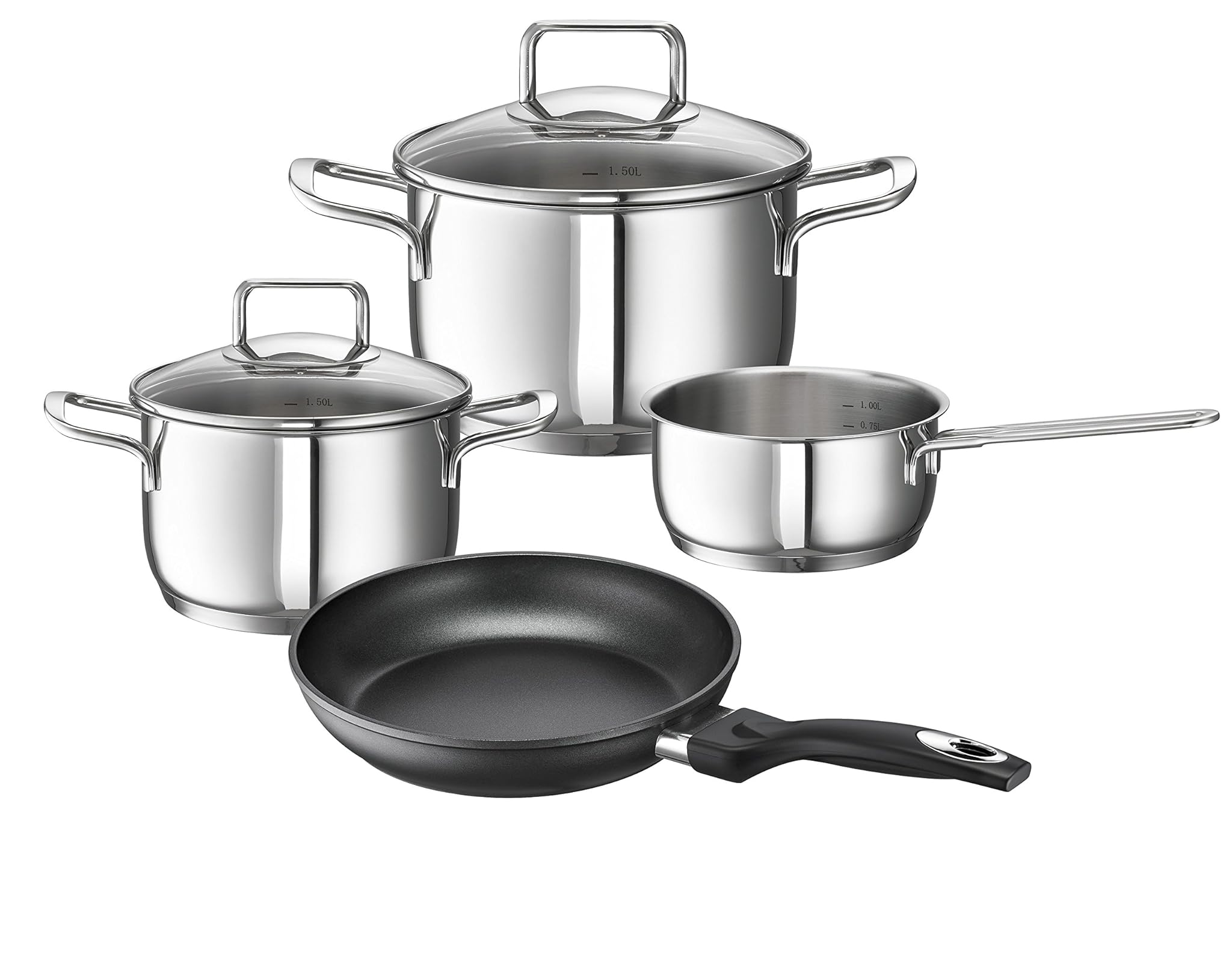 Rohe Germany Set di pentole, Acciaio Inox, 24 cm cm, 4 unità