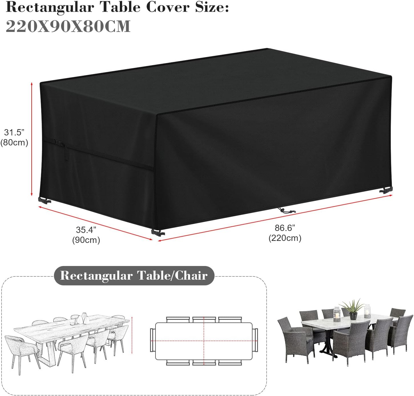 LAMUNI Copertura Tavolo Esterno 220x90x80cm - immagine 2