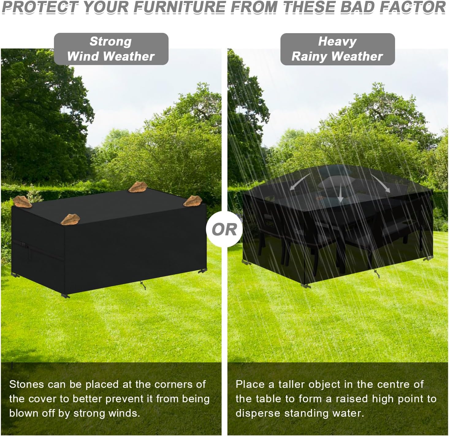 LAMUNI Copertura Tavolo Esterno 220x90x80cm - immagine 6