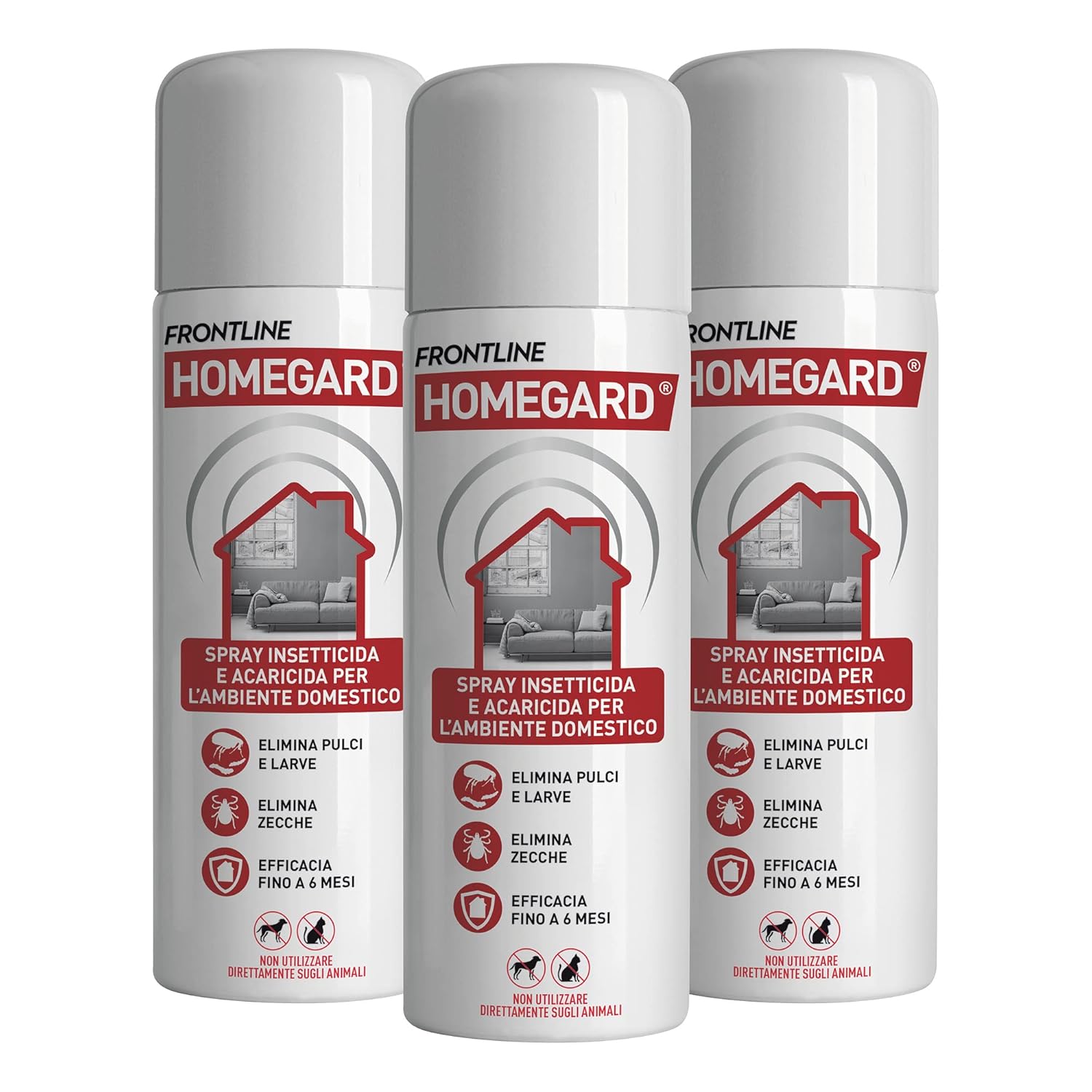 Frontline Homegard Spray Insetticida Antipulci 3x250ml - immagine 1