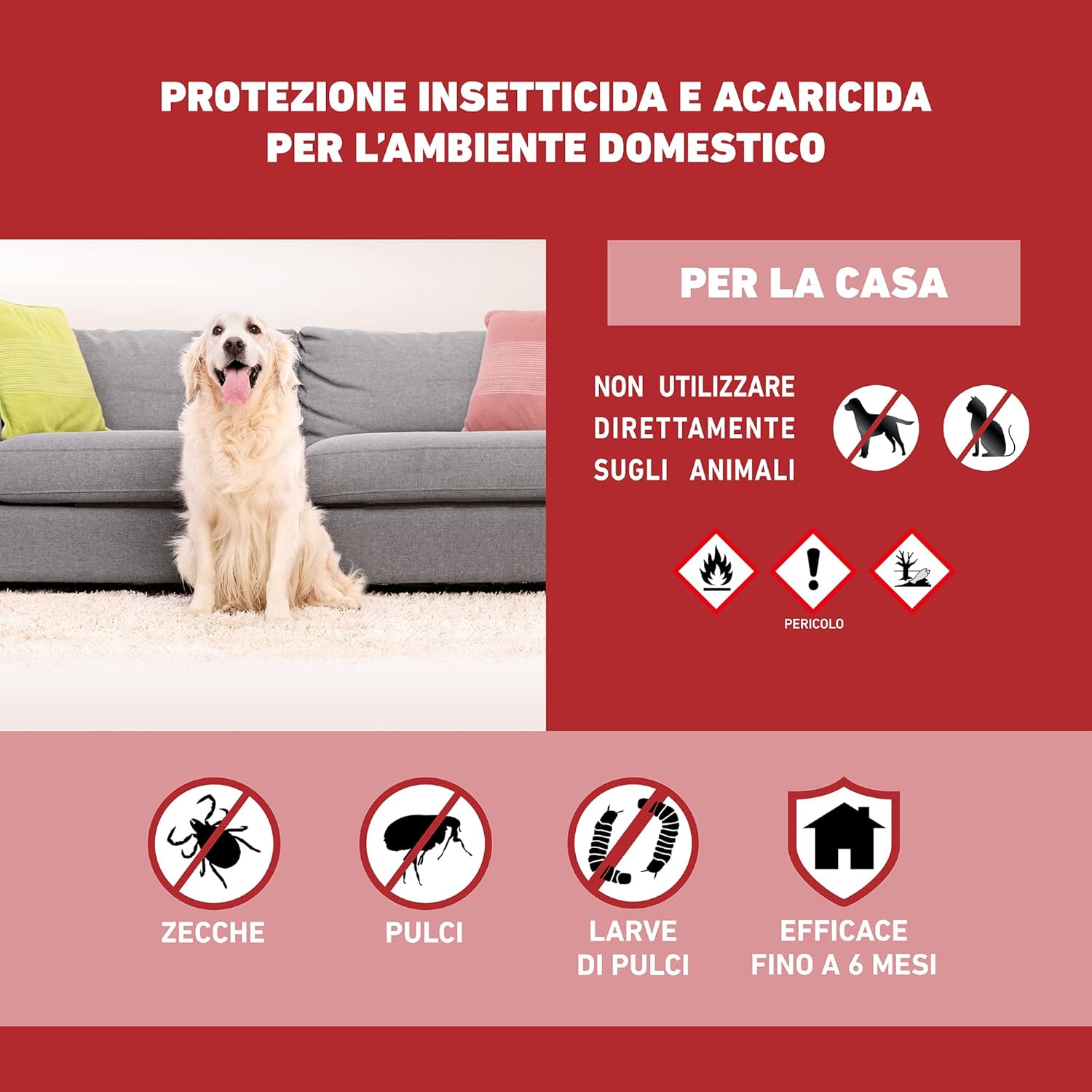 Frontline Homegard Spray Insetticida Antipulci 3x250ml - immagine 4