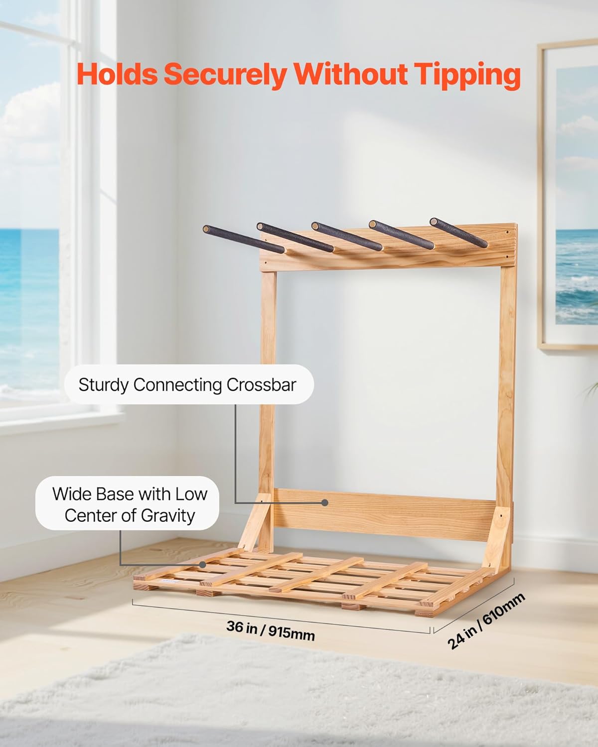 VEVOR Supporto Verticale per Tavole da Surf 4 Livelli - immagine 3