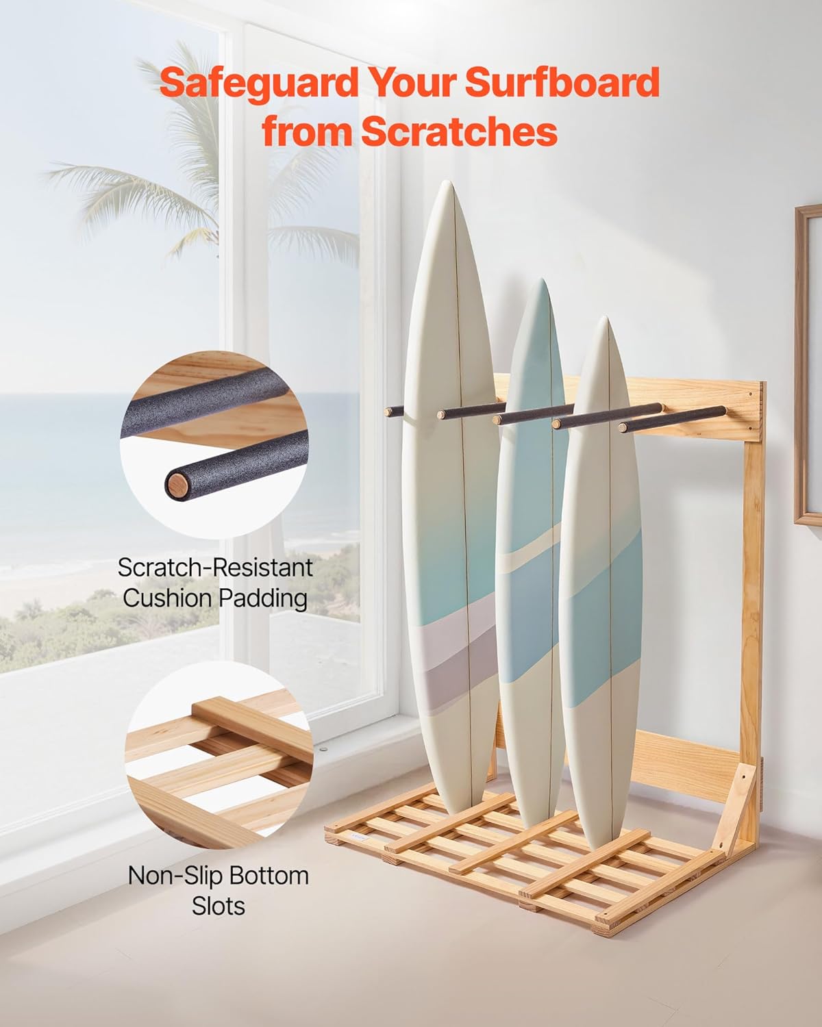 VEVOR Supporto Verticale per Tavole da Surf 4 Livelli - immagine 4