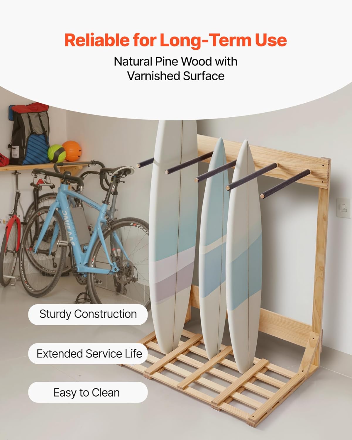 VEVOR Supporto Verticale per Tavole da Surf 4 Livelli - immagine 5